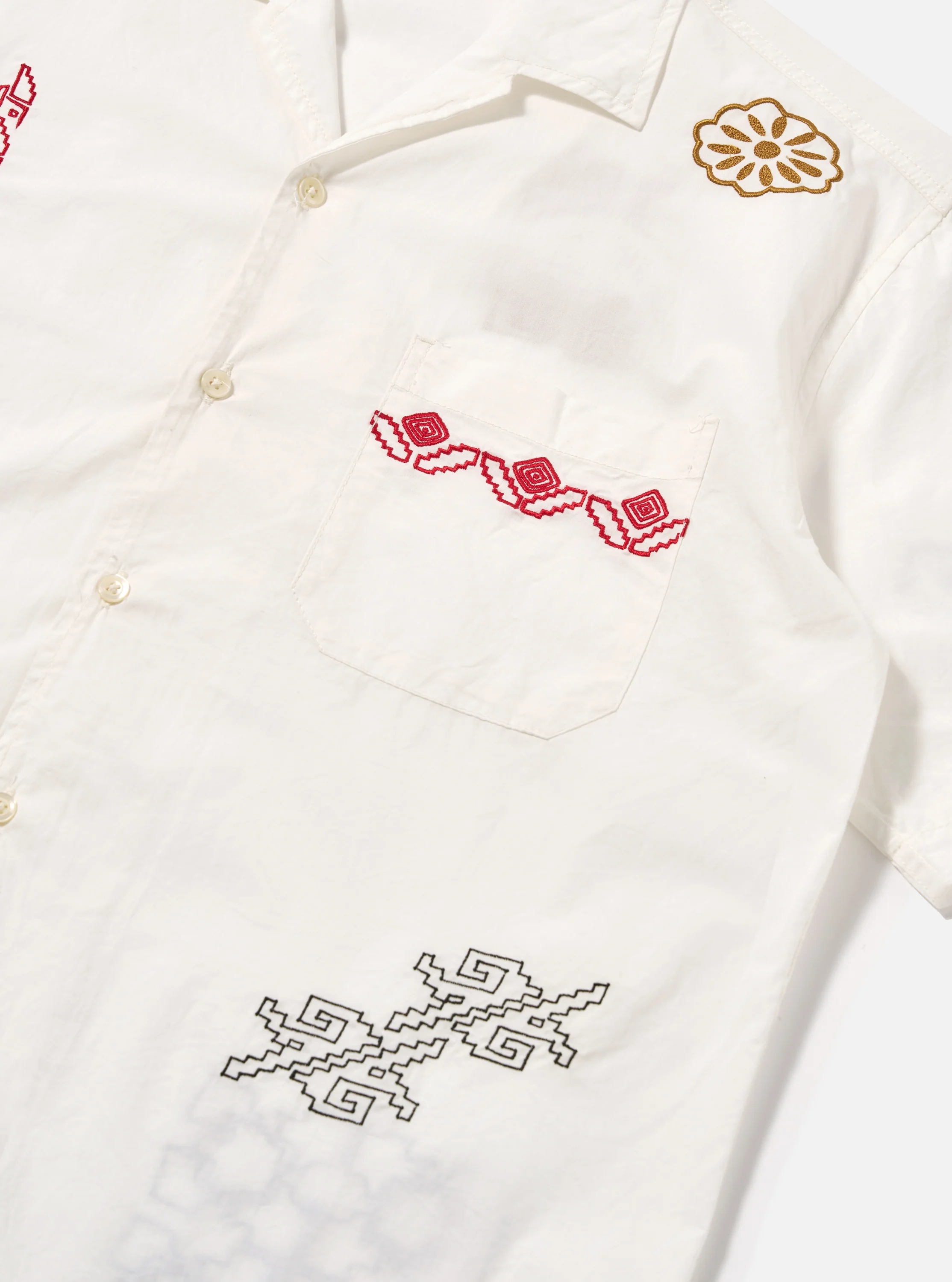 Ecru Embroidered Poplin Minari Shirt - Image 6