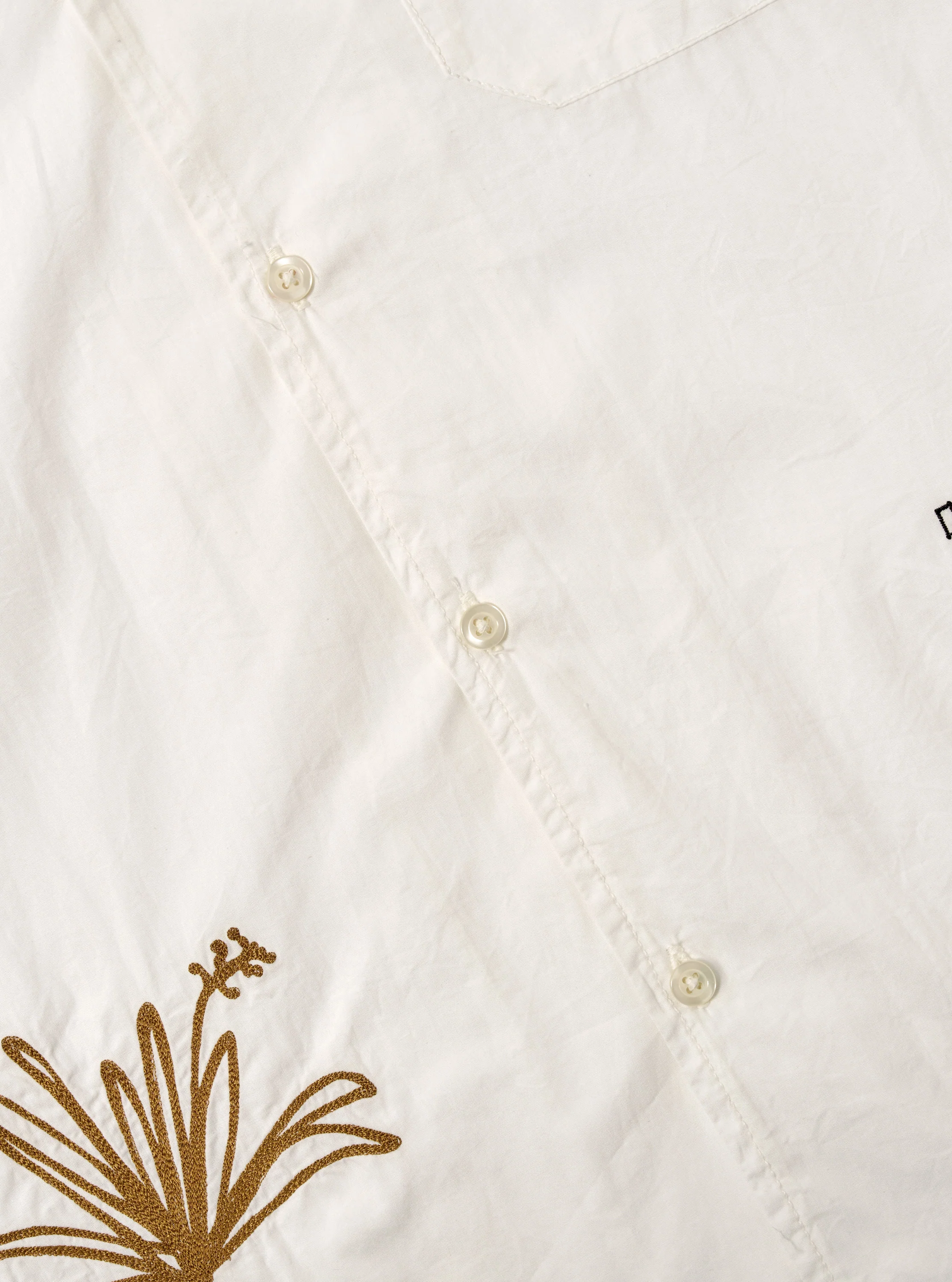 Ecru Embroidered Poplin Minari Shirt - Image 7