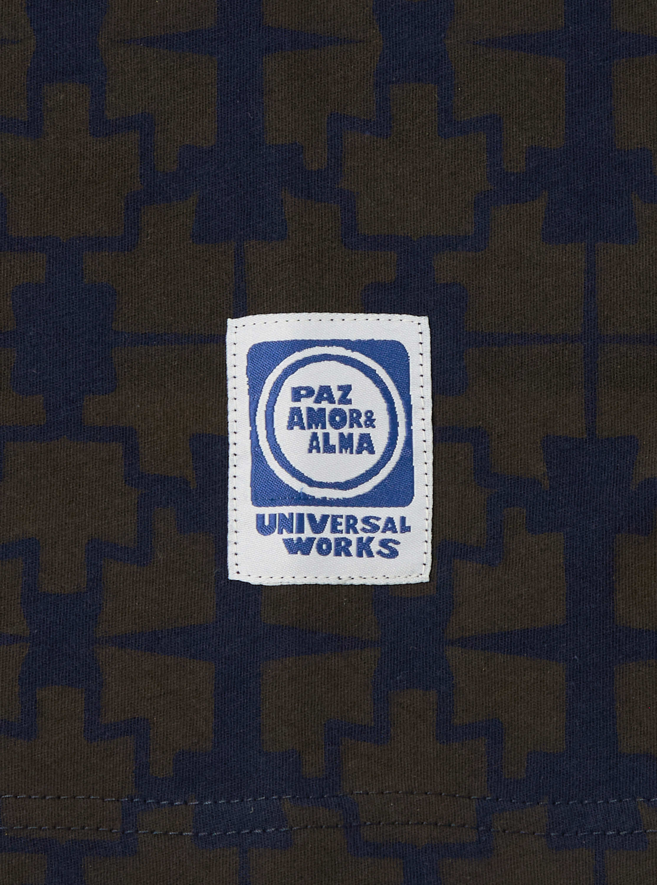 Navy/Brown Mitla Print Jersey Newlyn Polo - Image 7