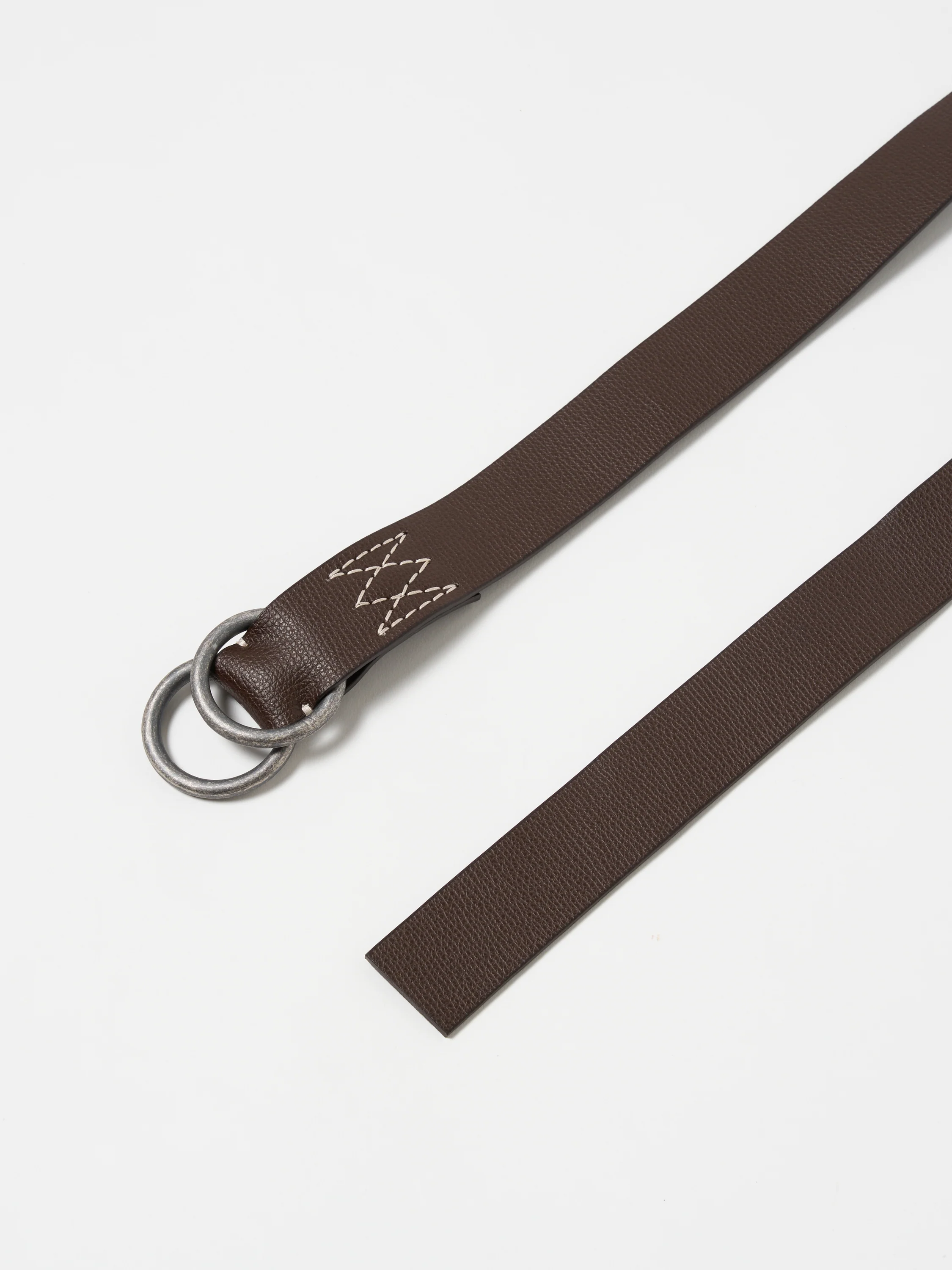 Brown Leather O Ring Belt - Image 3