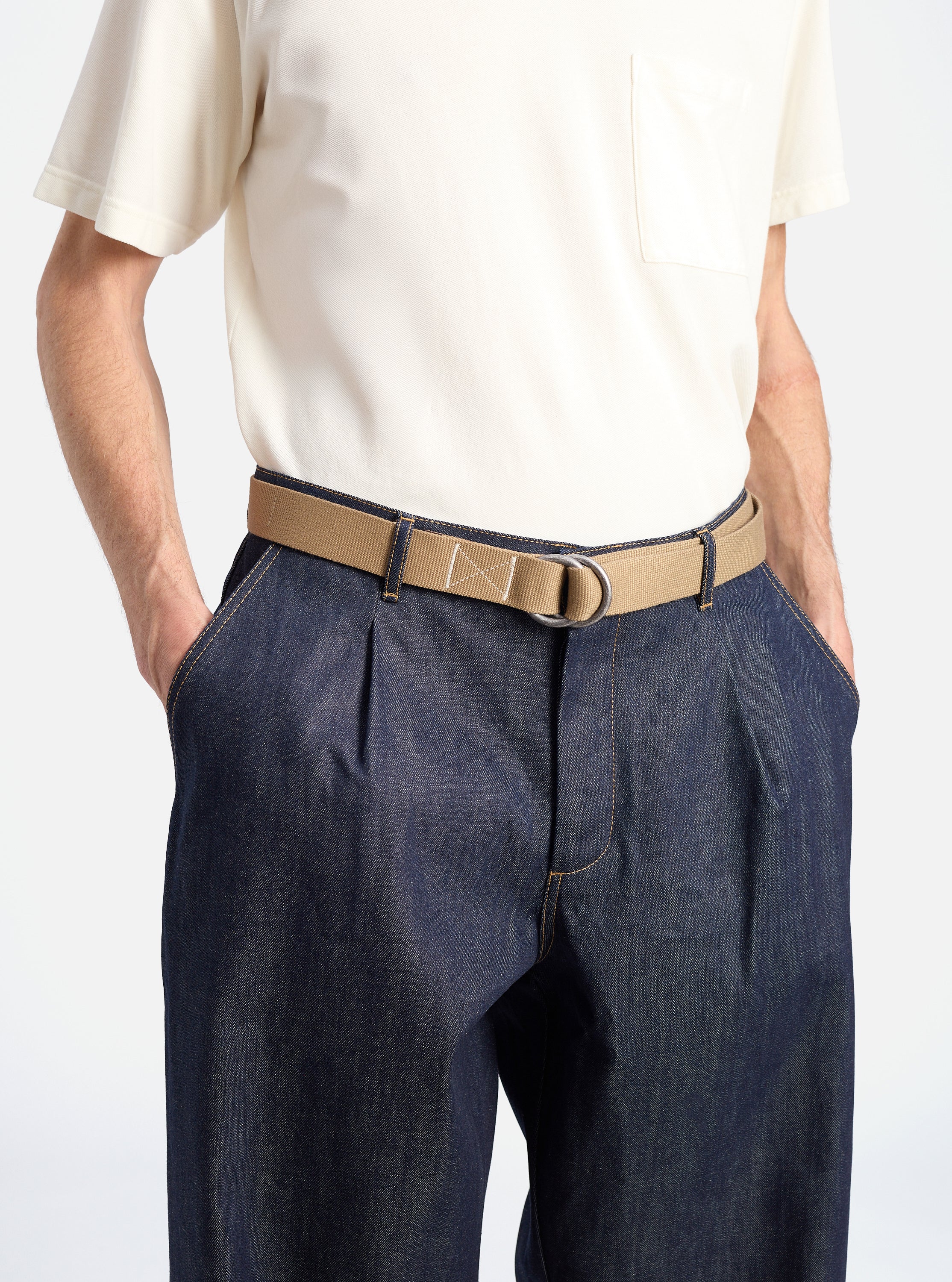 Dark Sand Canvas O Ring Belt - Image 2