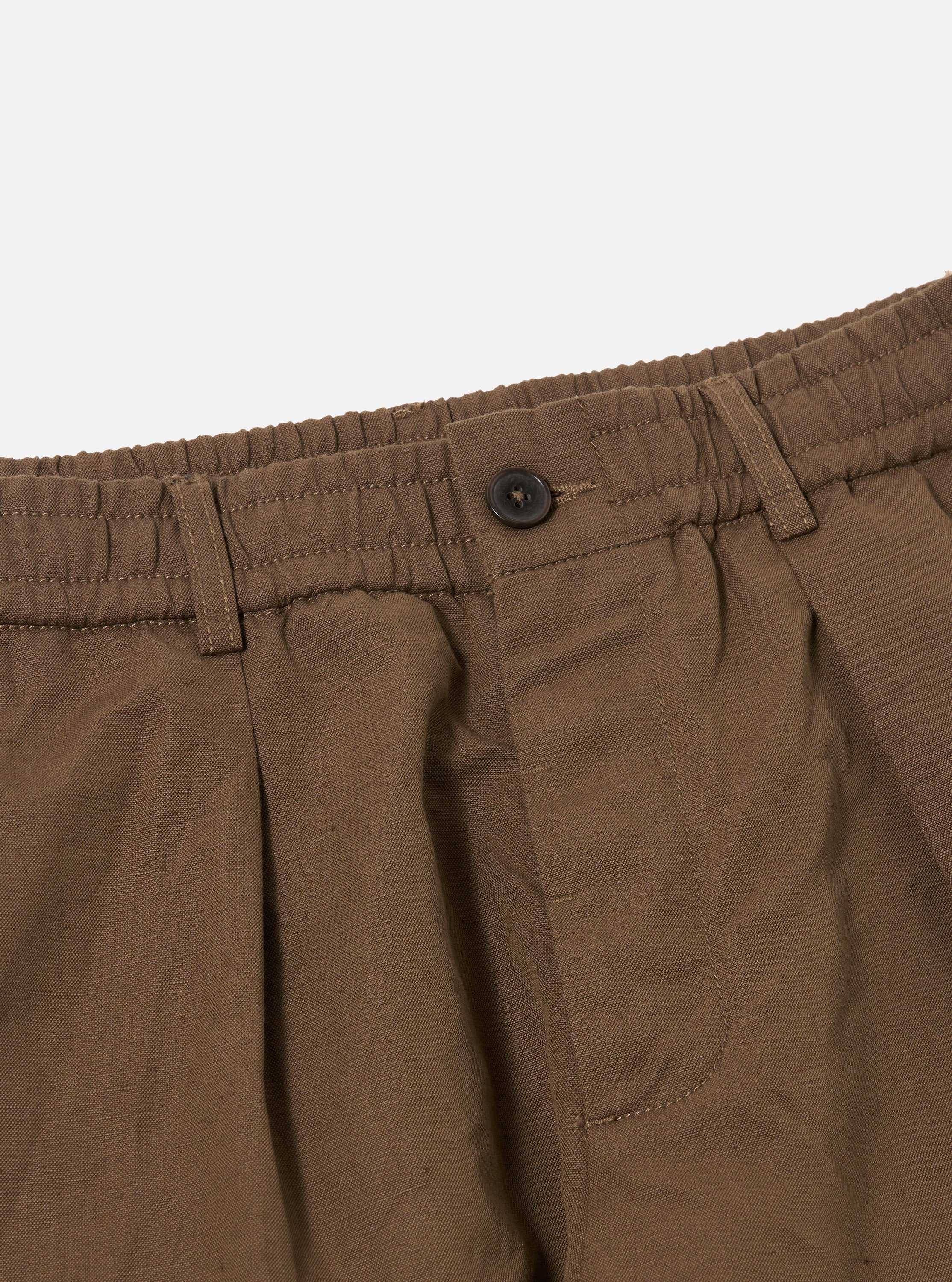Khaki Linen Slub Weave Oxford Pant - Image 4