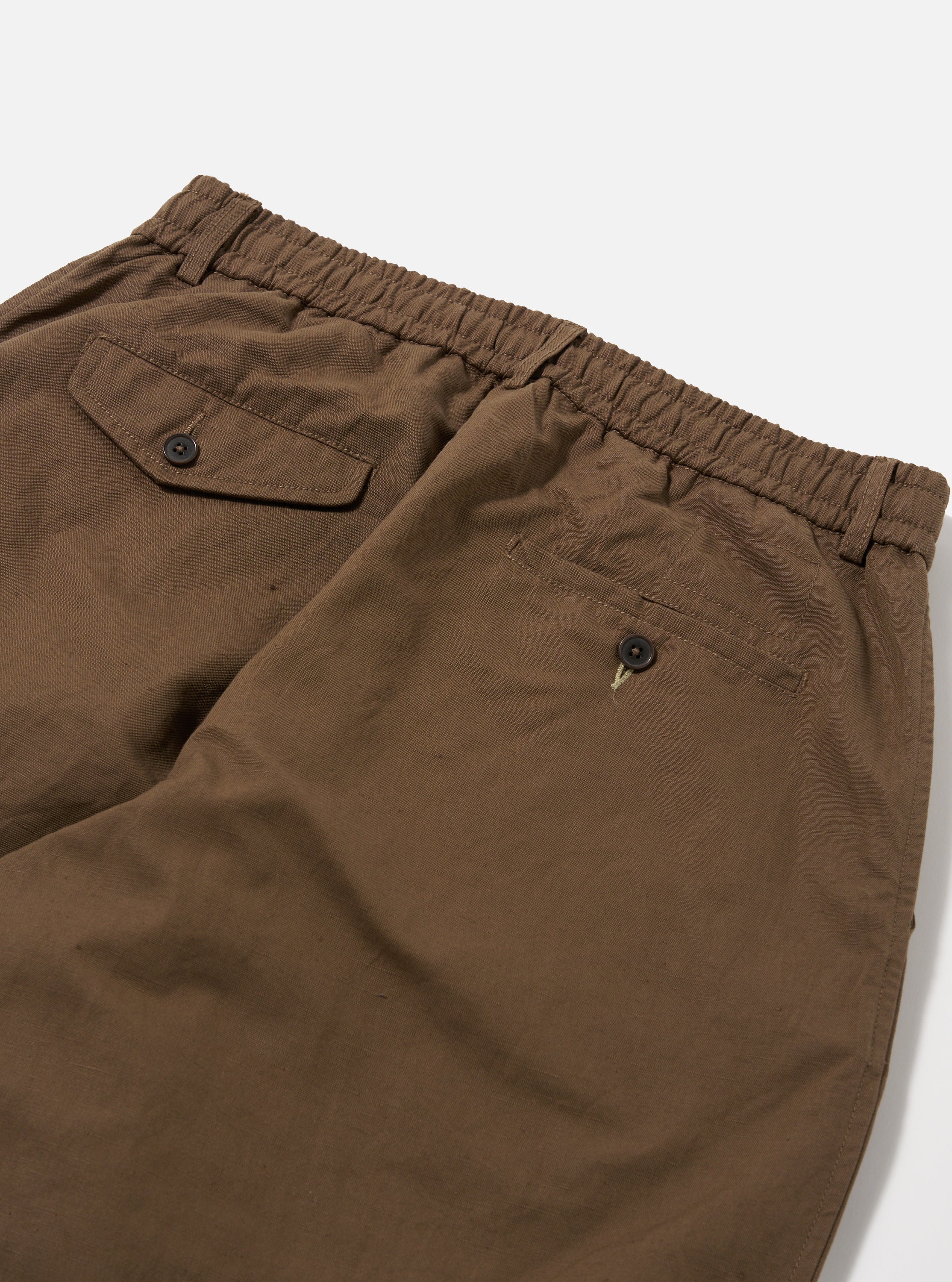Khaki Linen Slub Weave Oxford Pant - Image 5