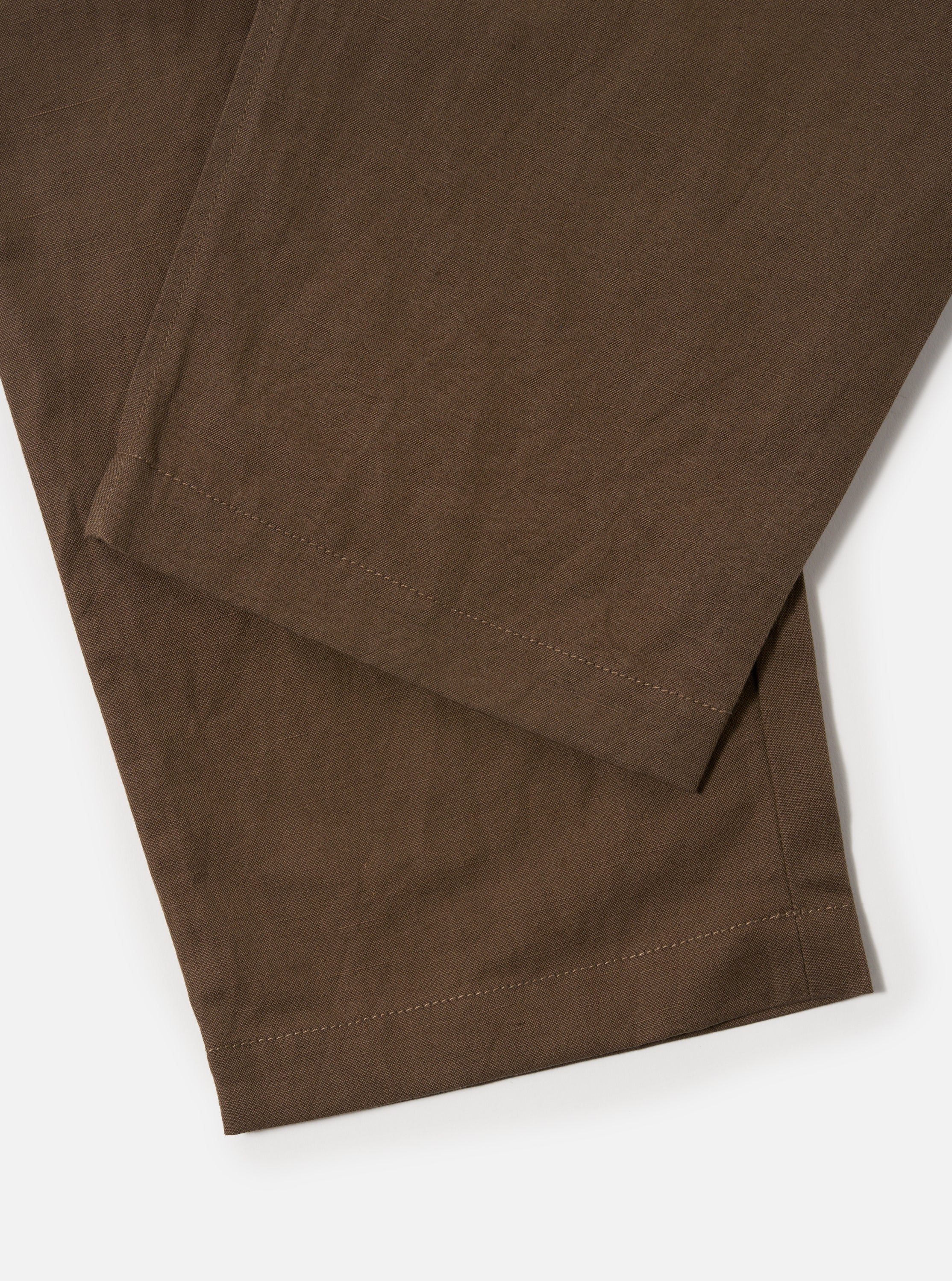 Khaki Linen Slub Weave Oxford Pant - Image 6