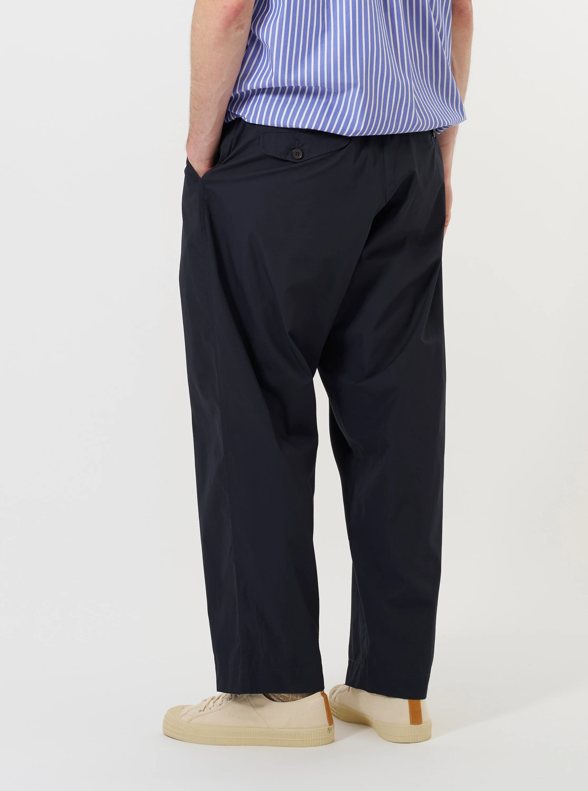 Navy Broadcloth Oxford Pant - Image 3