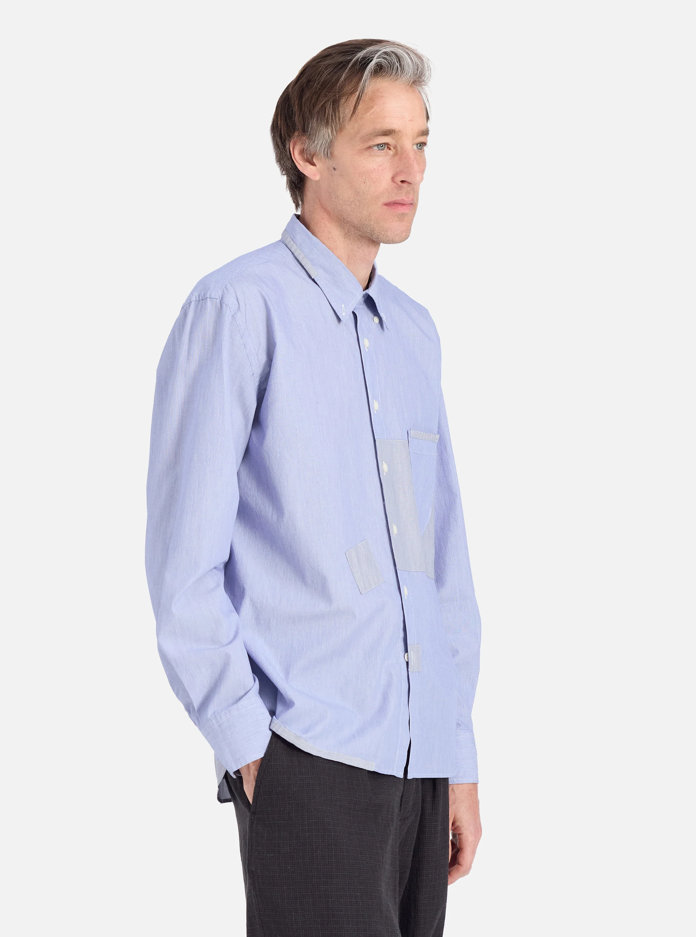 Mixed Blue Mixed Classics Patched Lazy Day Shirt - Image 2
