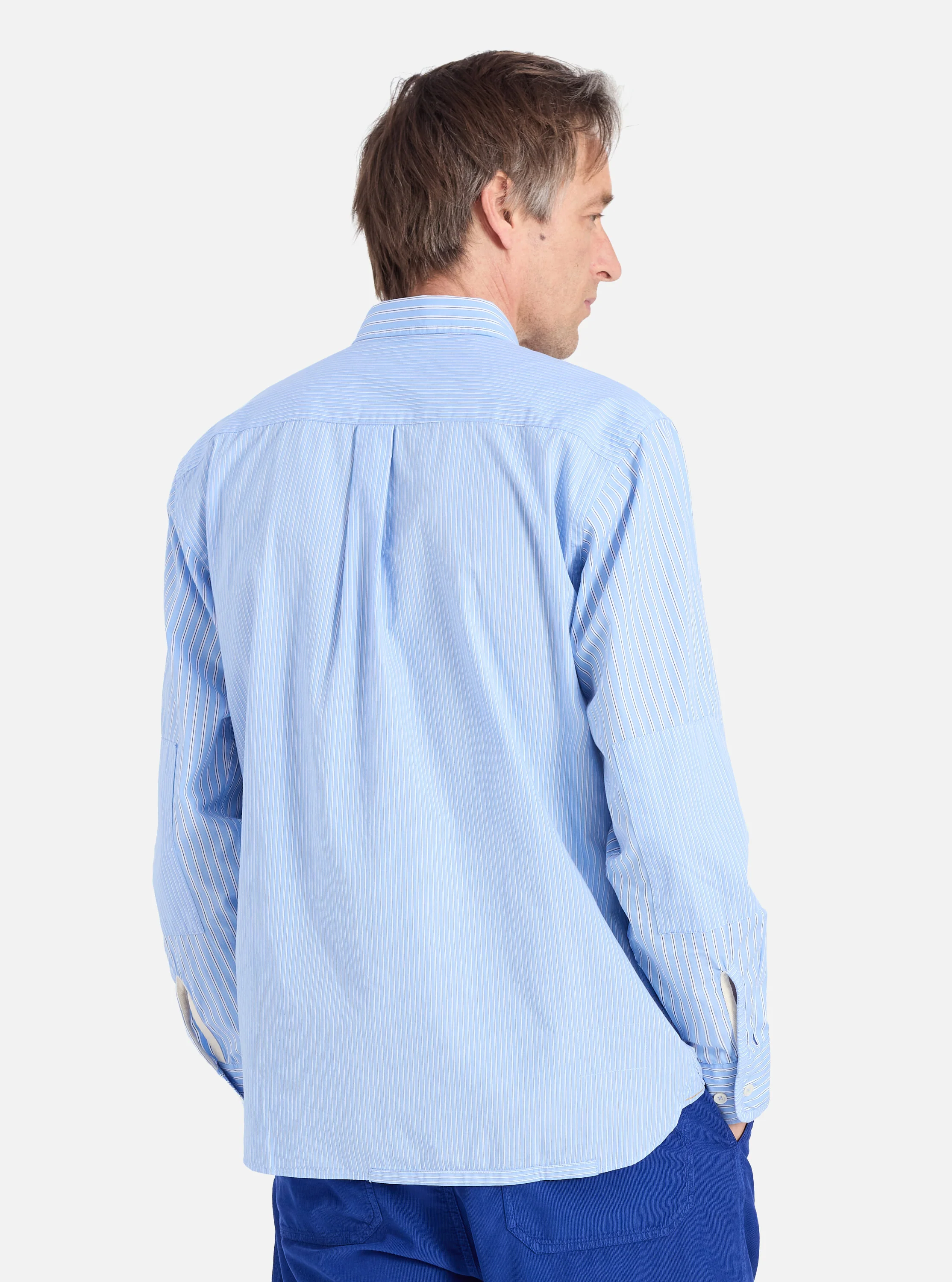 Blue Vila Stripes Patched Shirt - Image 3