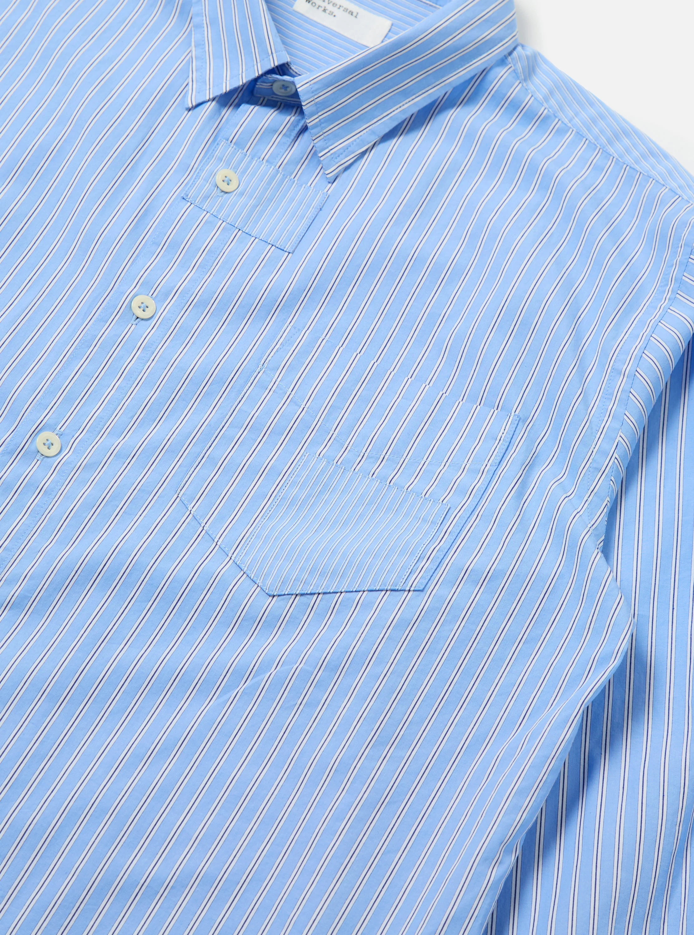 Blue Vila Stripes Patched Shirt - Image 6
