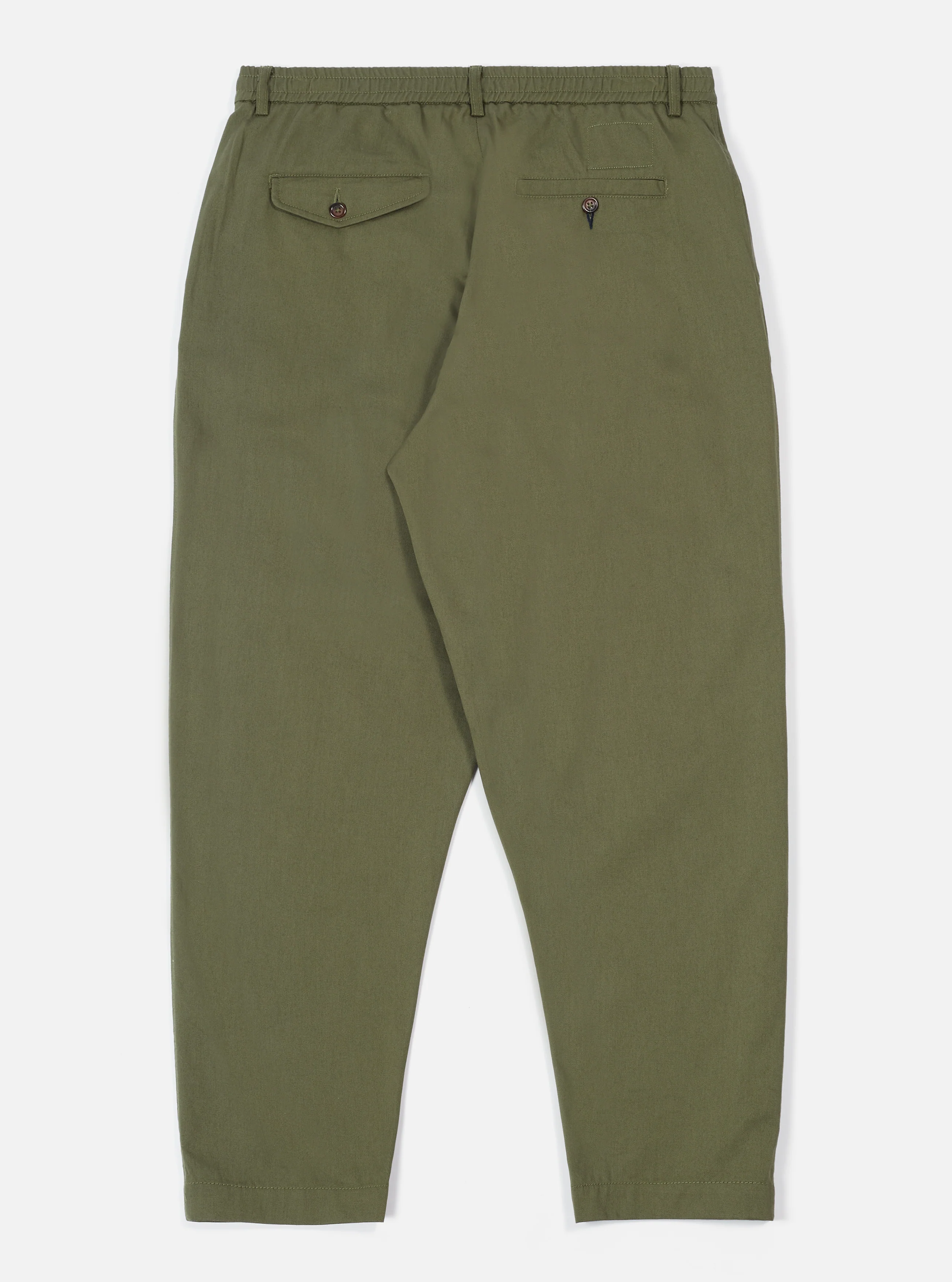 Light Olive Twill Pleated Track Pant - Image 3