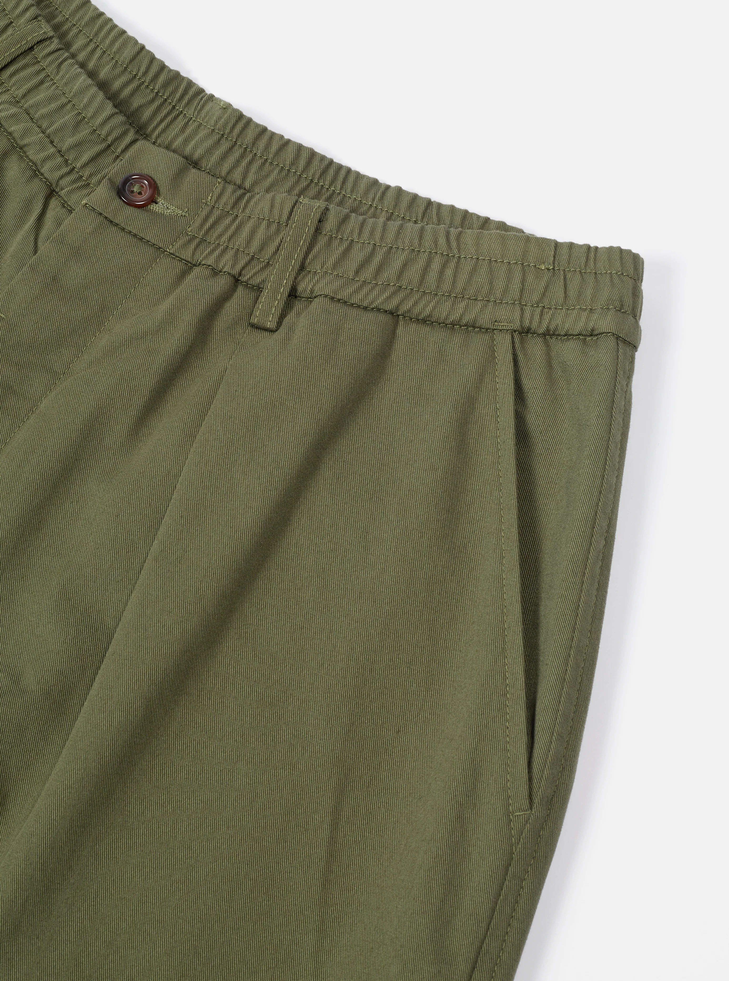 Light Olive Twill Pleated Track Pant - Image 5