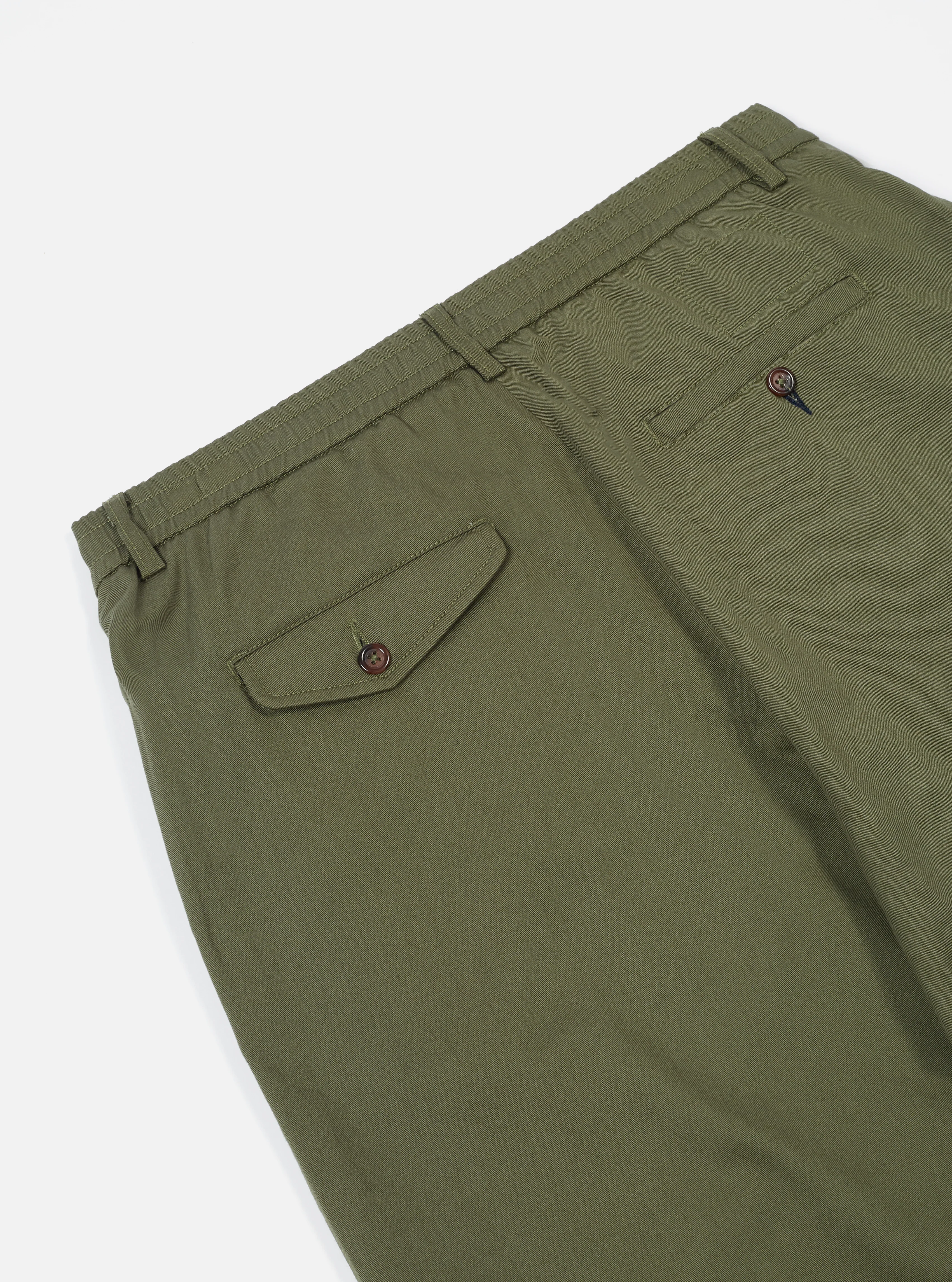 Light Olive Twill Pleated Track Pant - Image 6