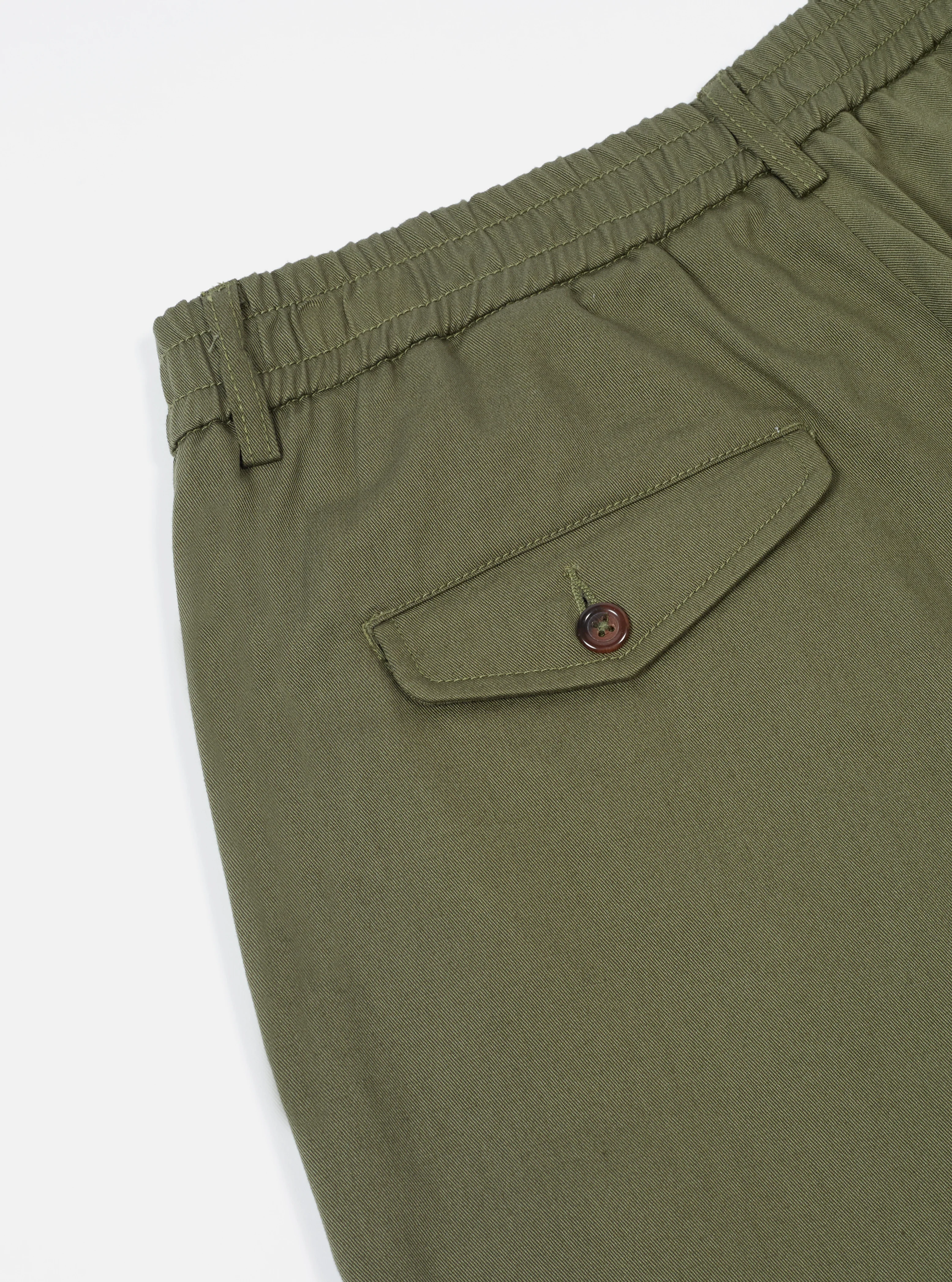 Light Olive Twill Pleated Track Pant - Image 7