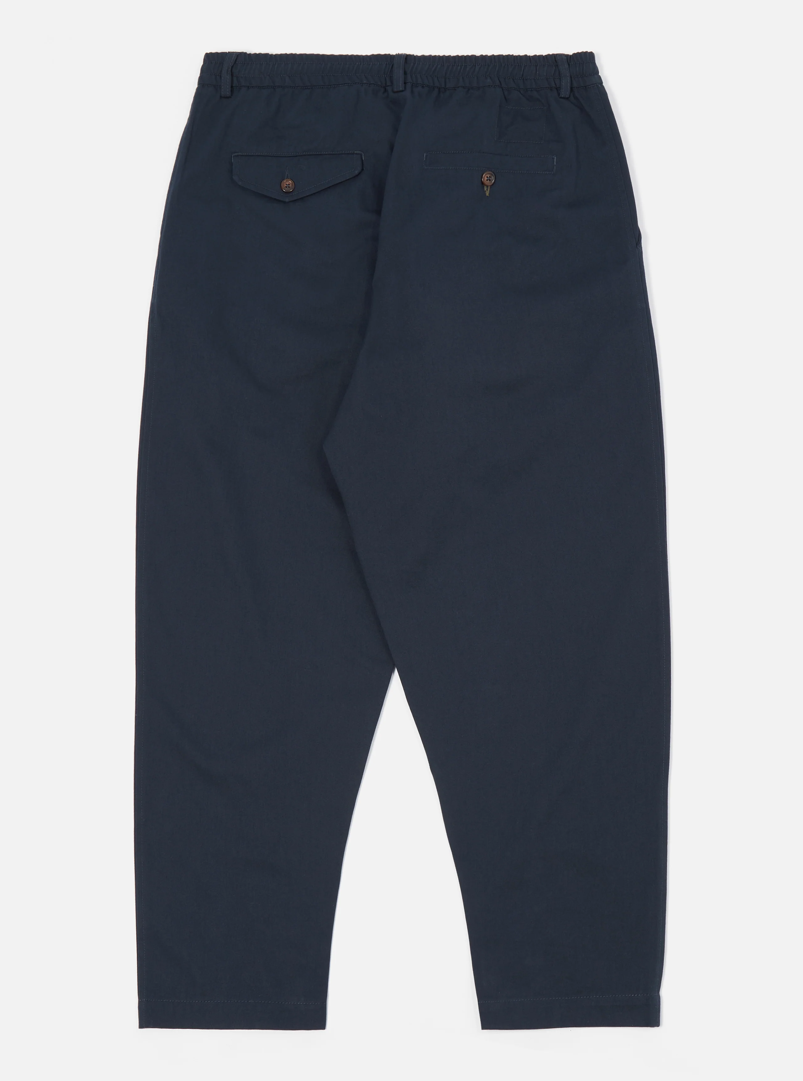 Navy Twill Pleated Track Pant - Image 3