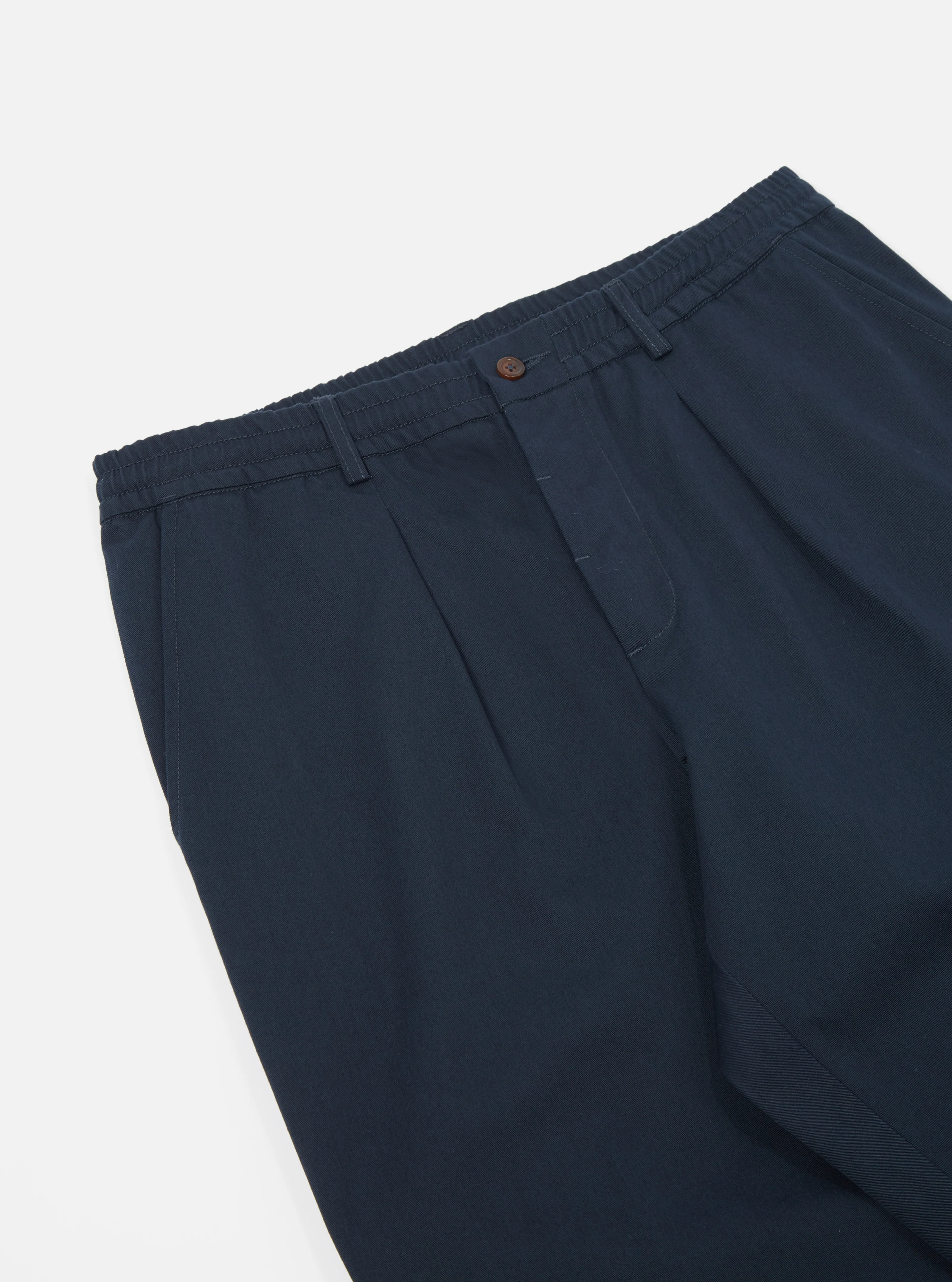 Navy Twill Pleated Track Pant - Image 4