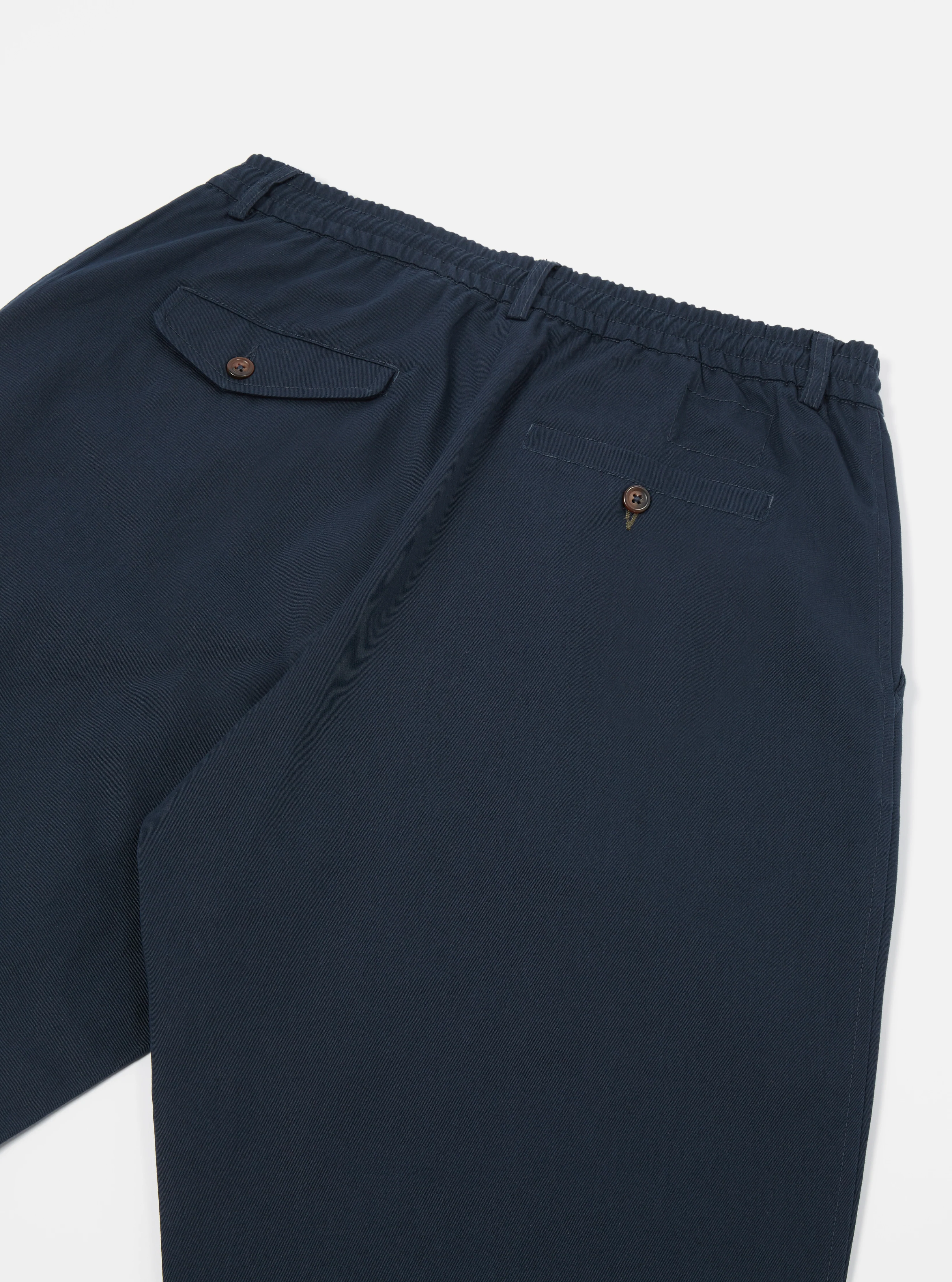 Navy Twill Pleated Track Pant - Image 5