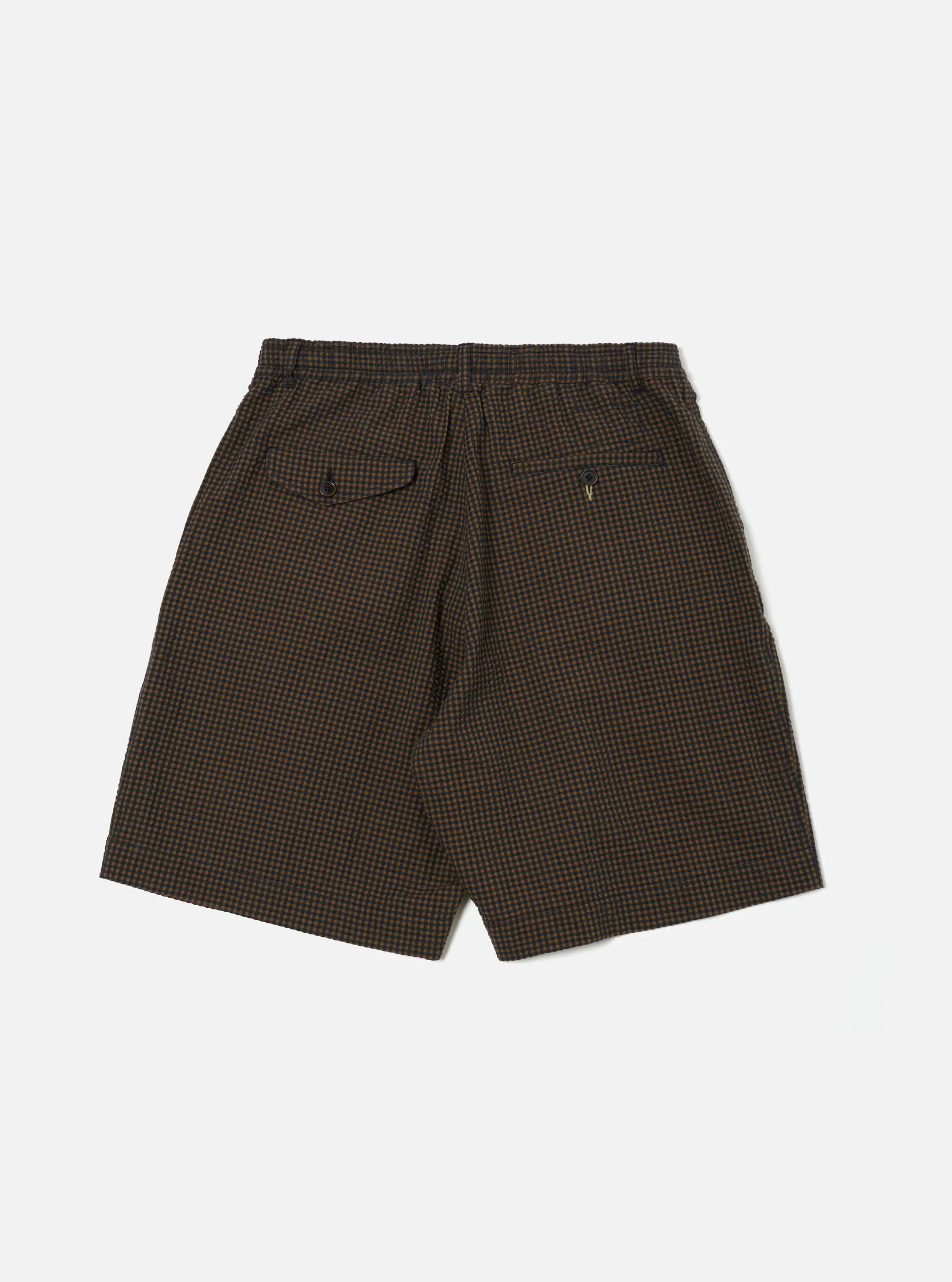 Navy Japanese Seersucker Pleated Track Short - Image 4