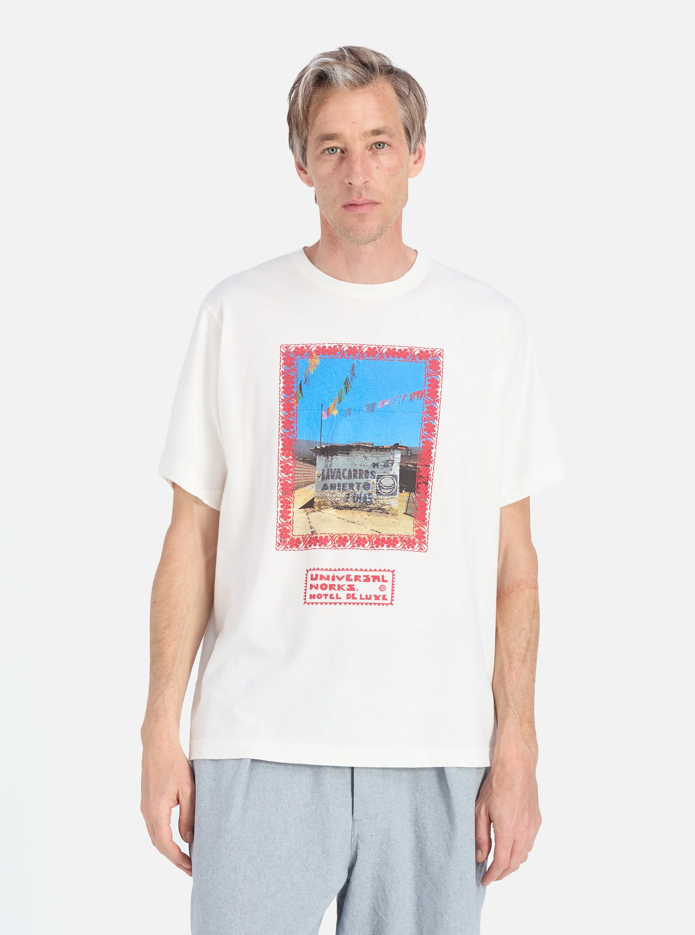 Ecru/Red Single Jersey Pickup Print Tee - Image 2