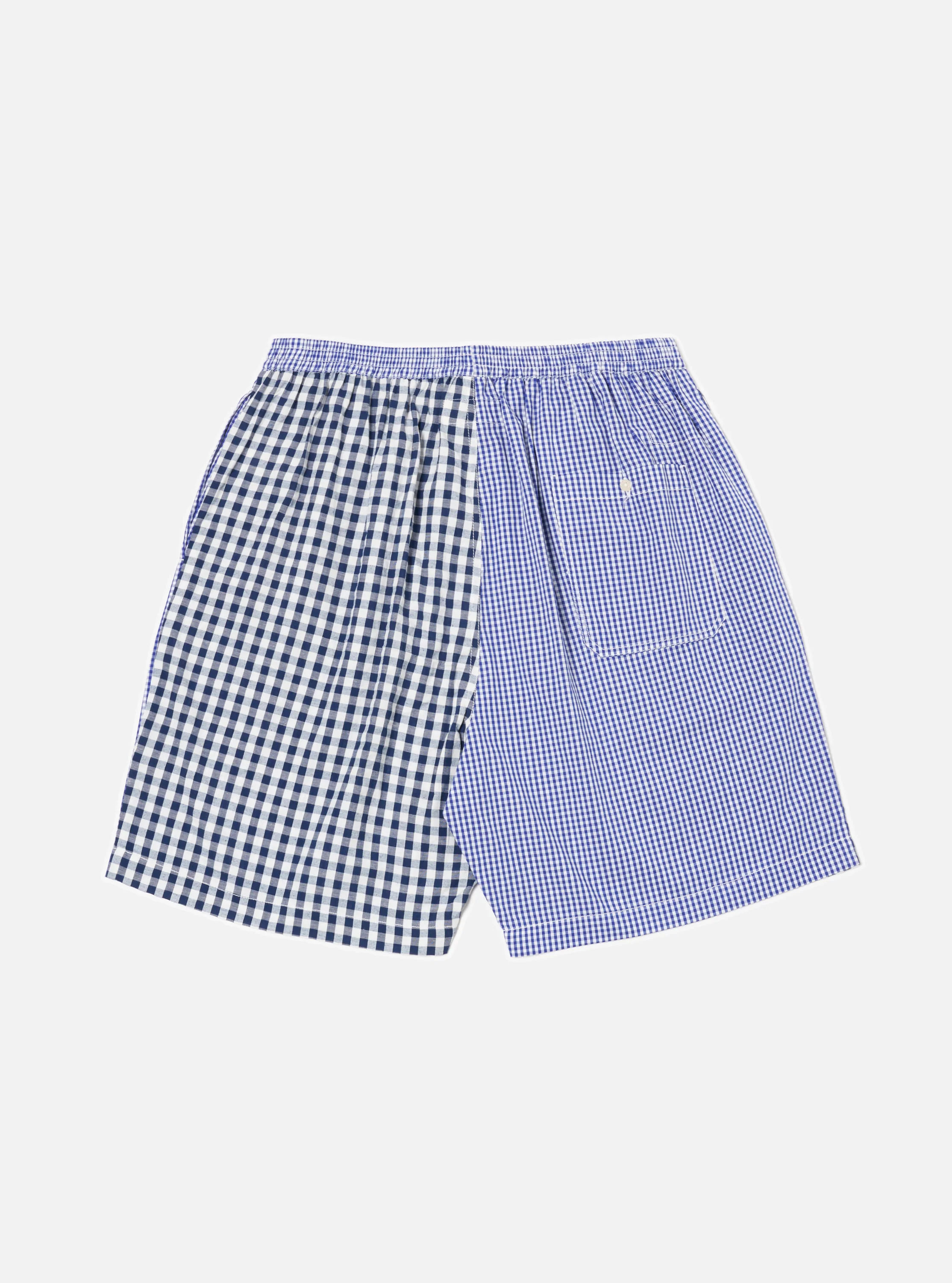 Blue Gingham Mix Pyjama Short - Image 3