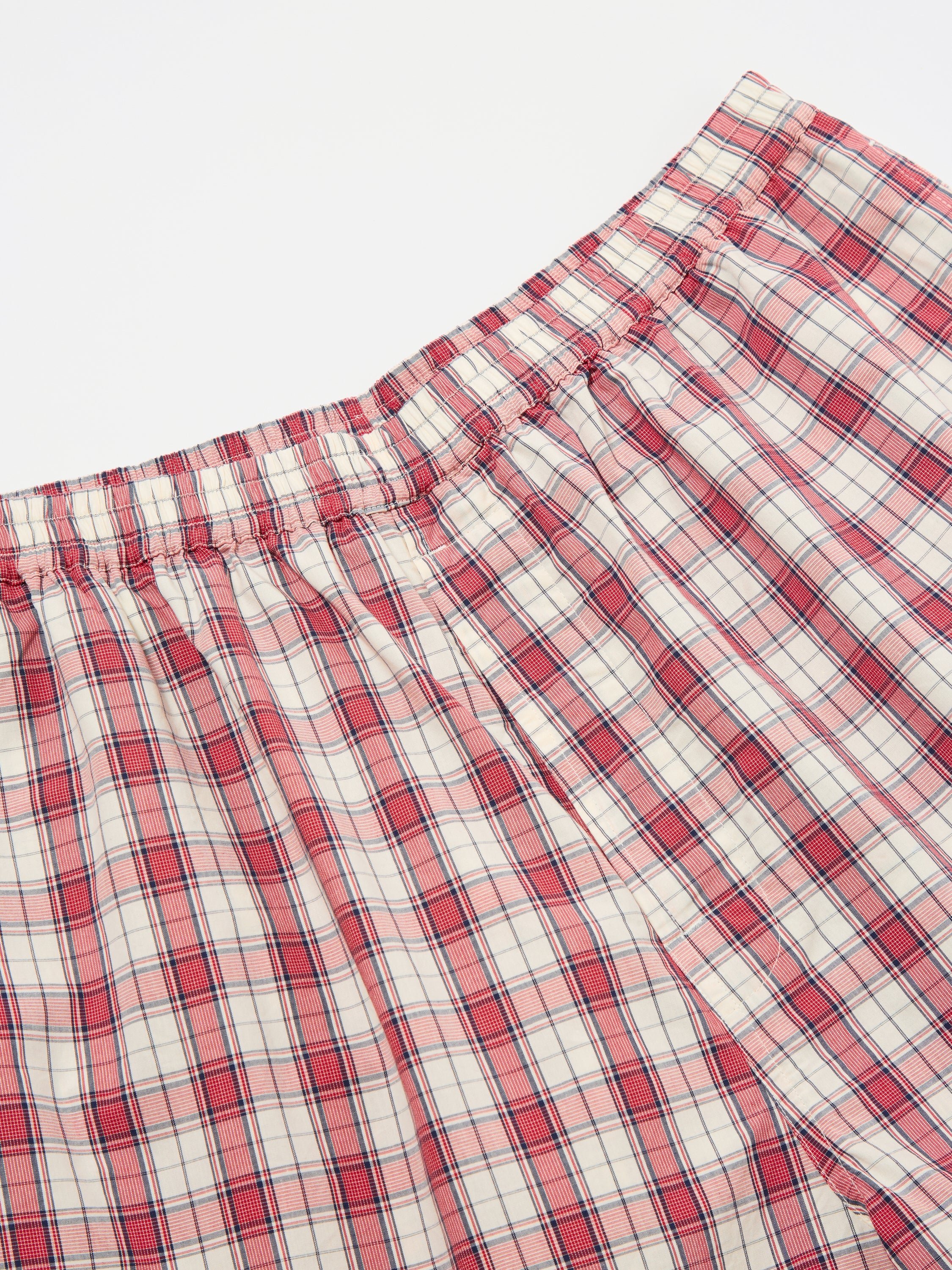 Red Cotton Check Pyjama Short - Image 4