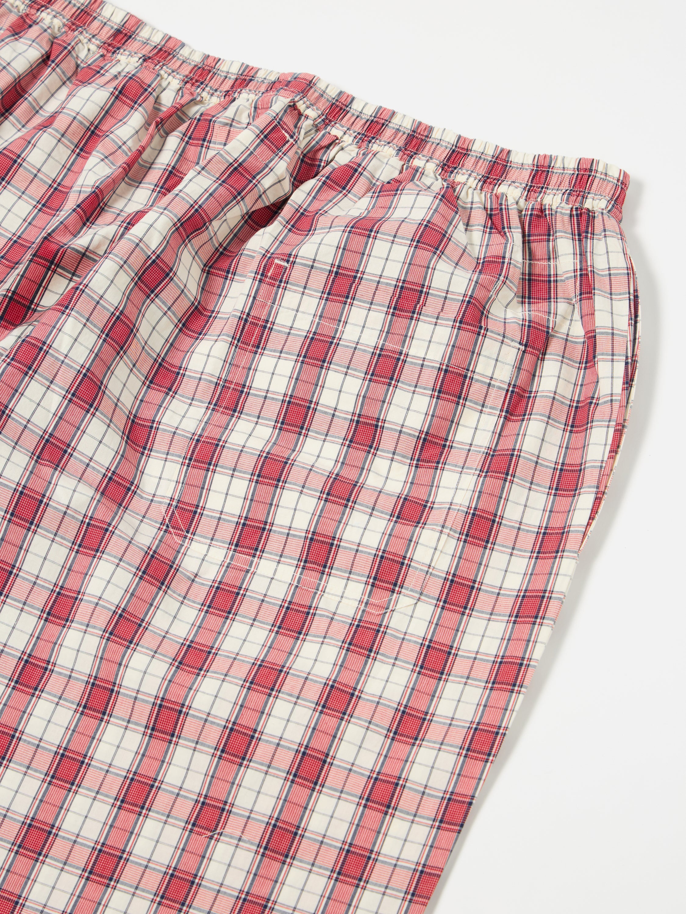 Red Cotton Check Pyjama Short - Image 5