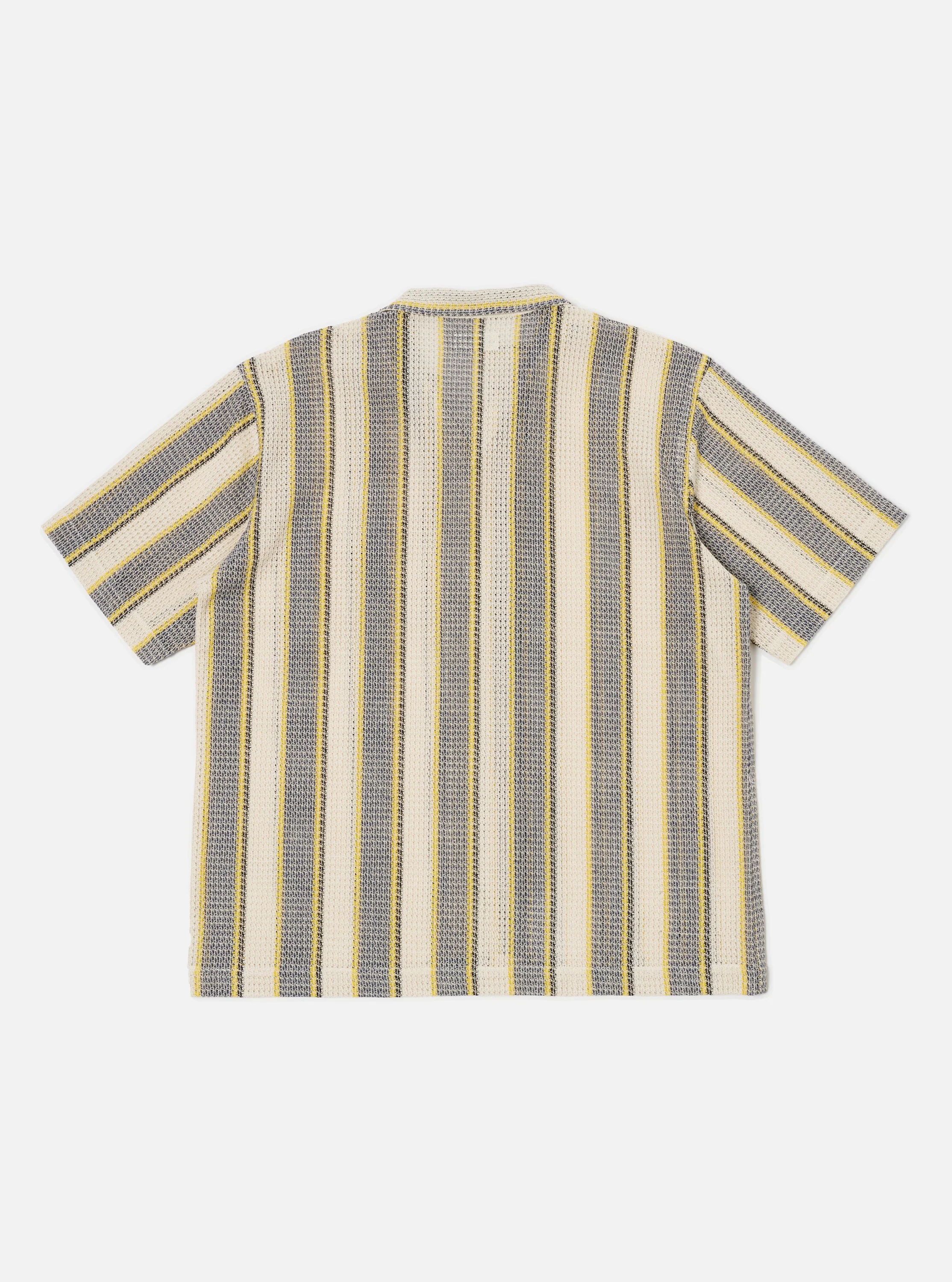 Grey/Yellow Cotton Lattice Road Shirt - Image 4