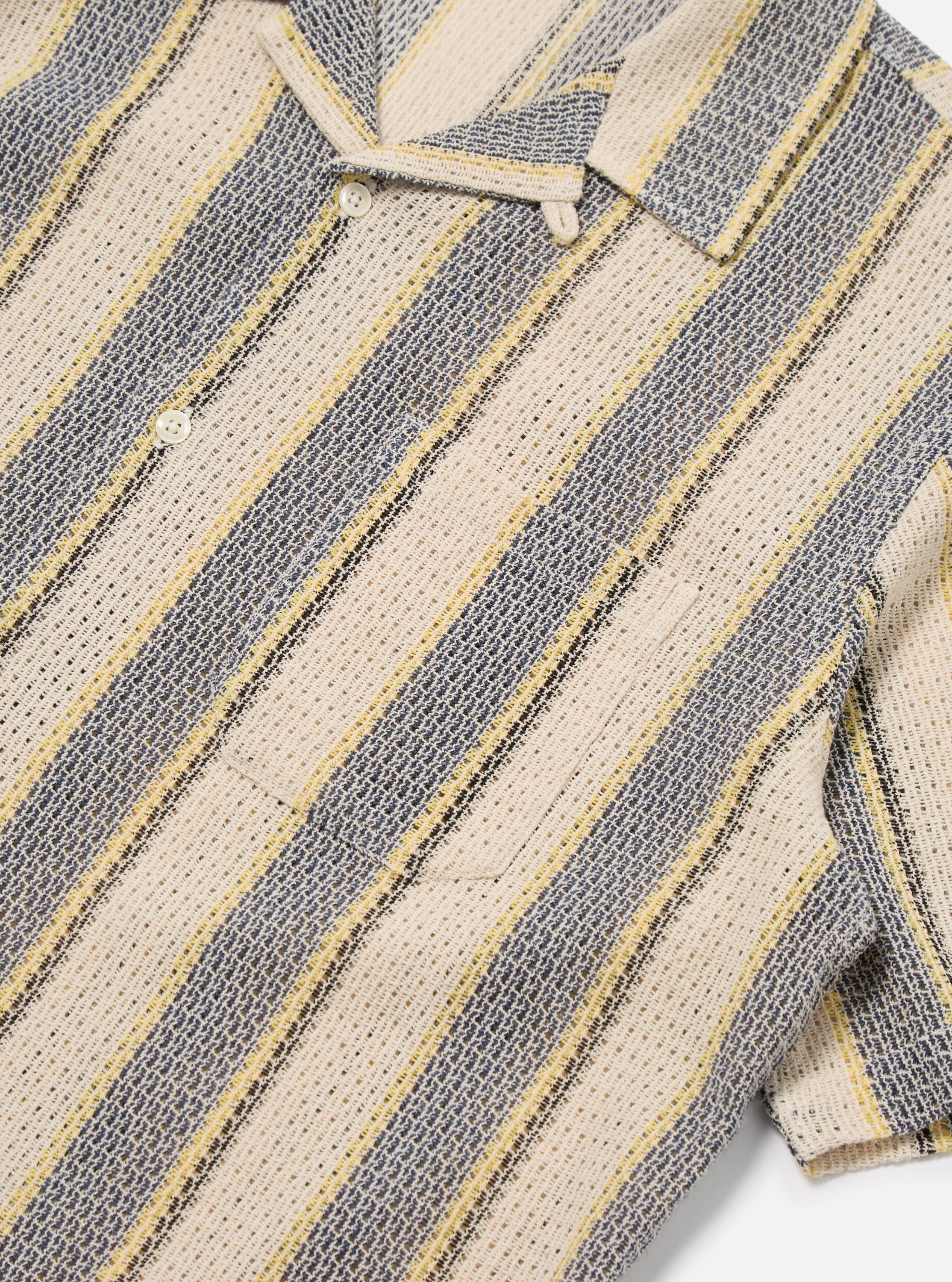 Grey/Yellow Cotton Lattice Road Shirt - Image 6