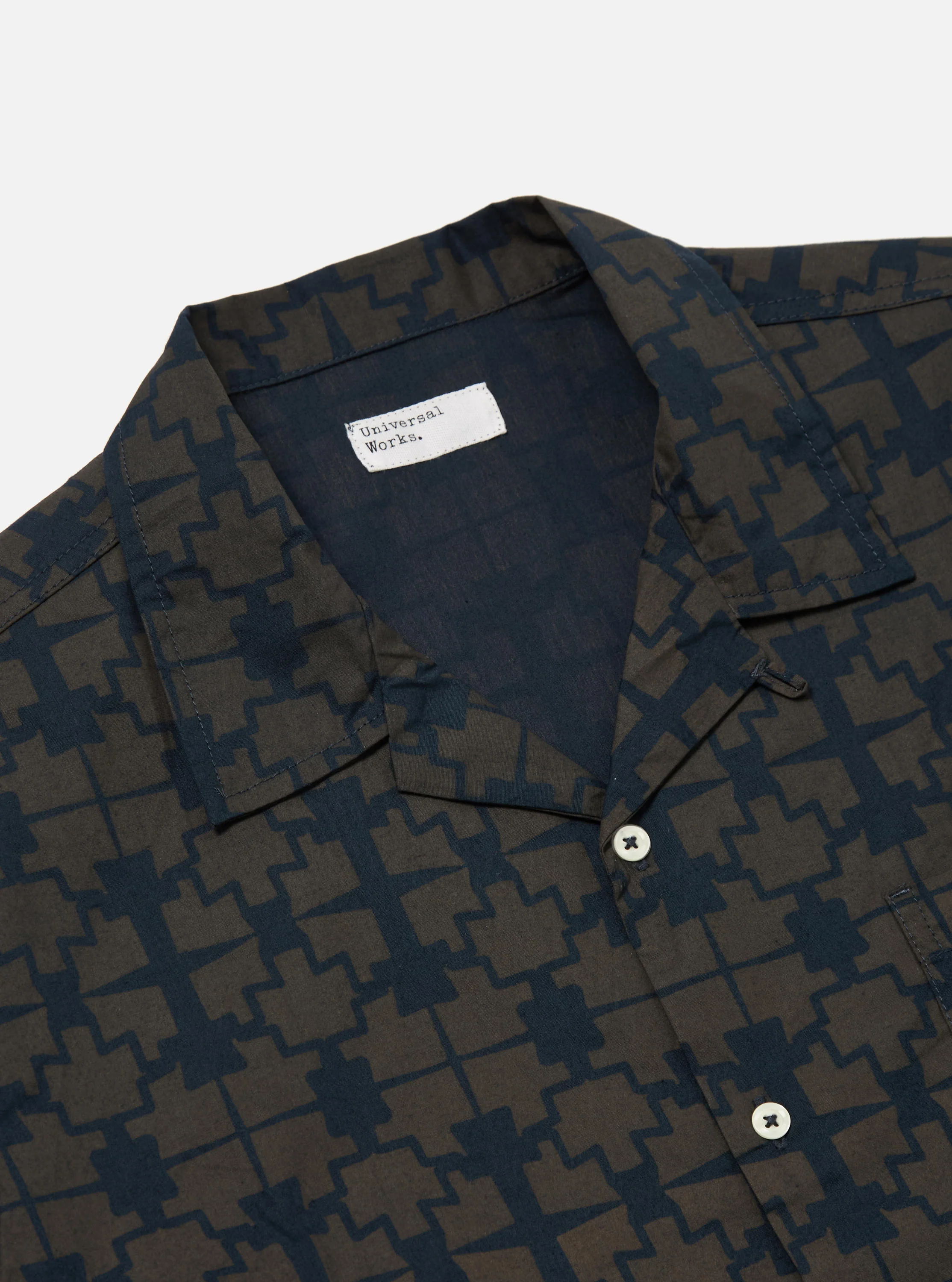 Navy Mitla Print Cotton Road Shirt - Image 5