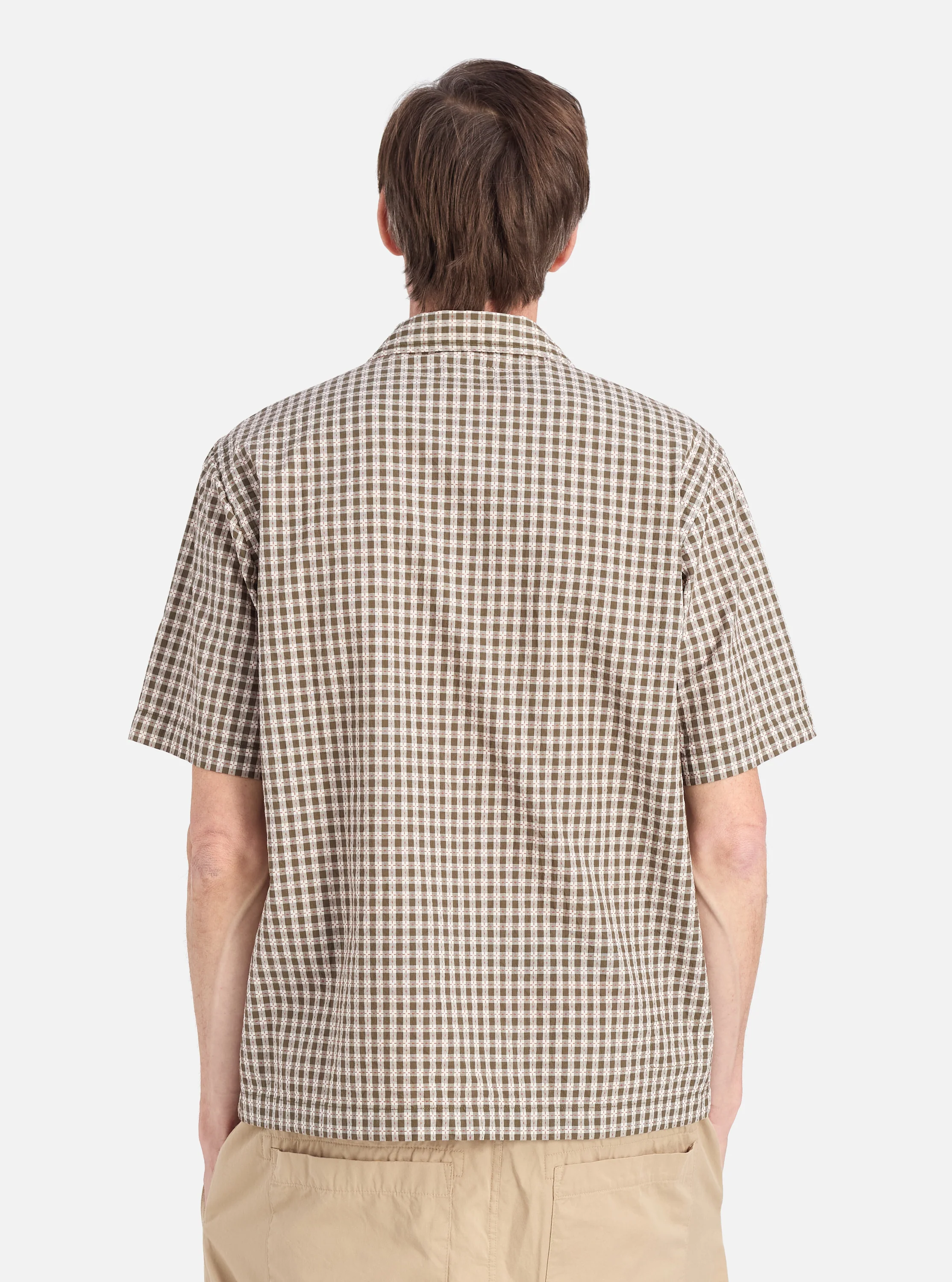 Olive Dobby Check Road Shirt - Image 3