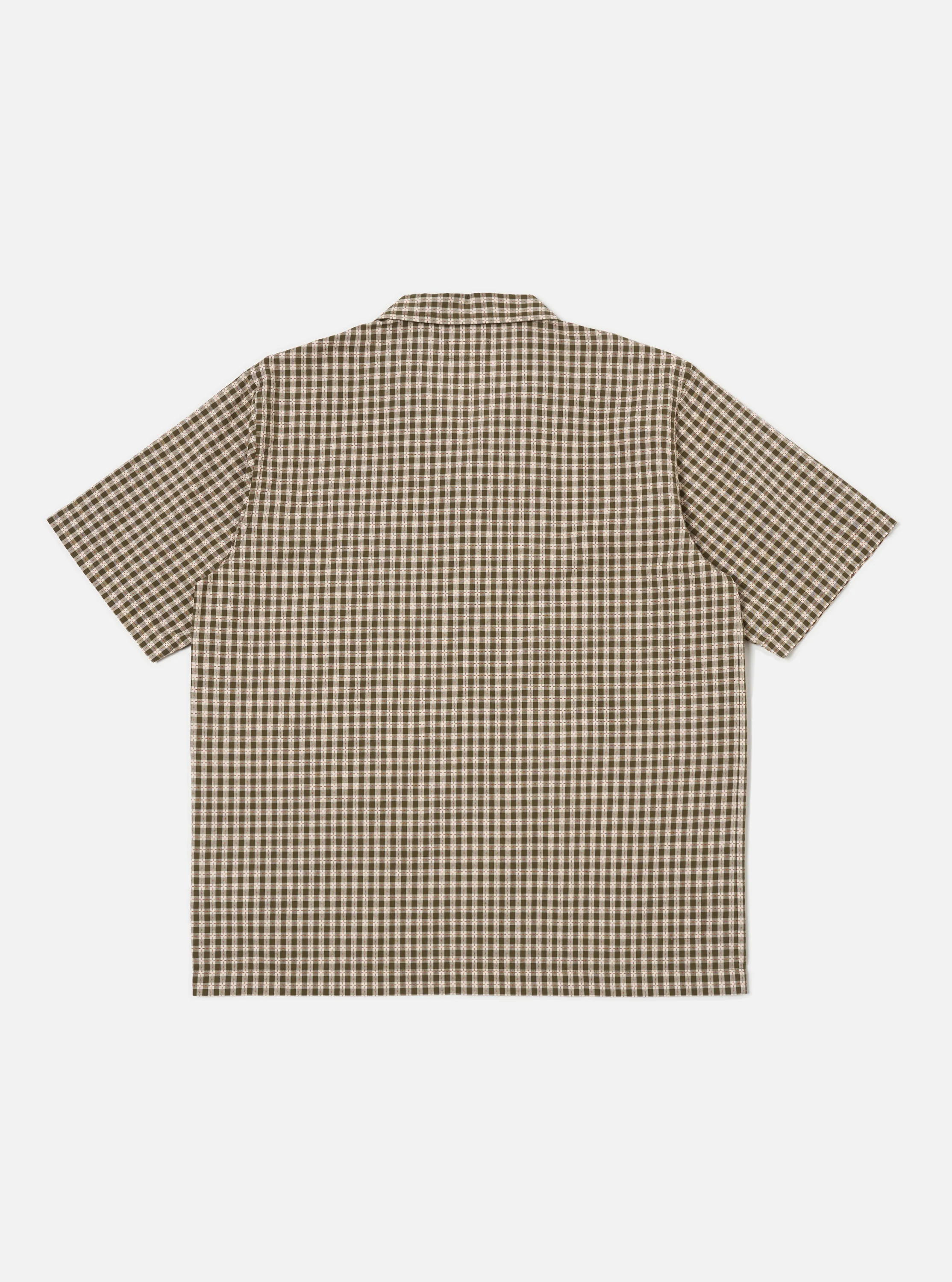 Olive Dobby Check Road Shirt - Image 4