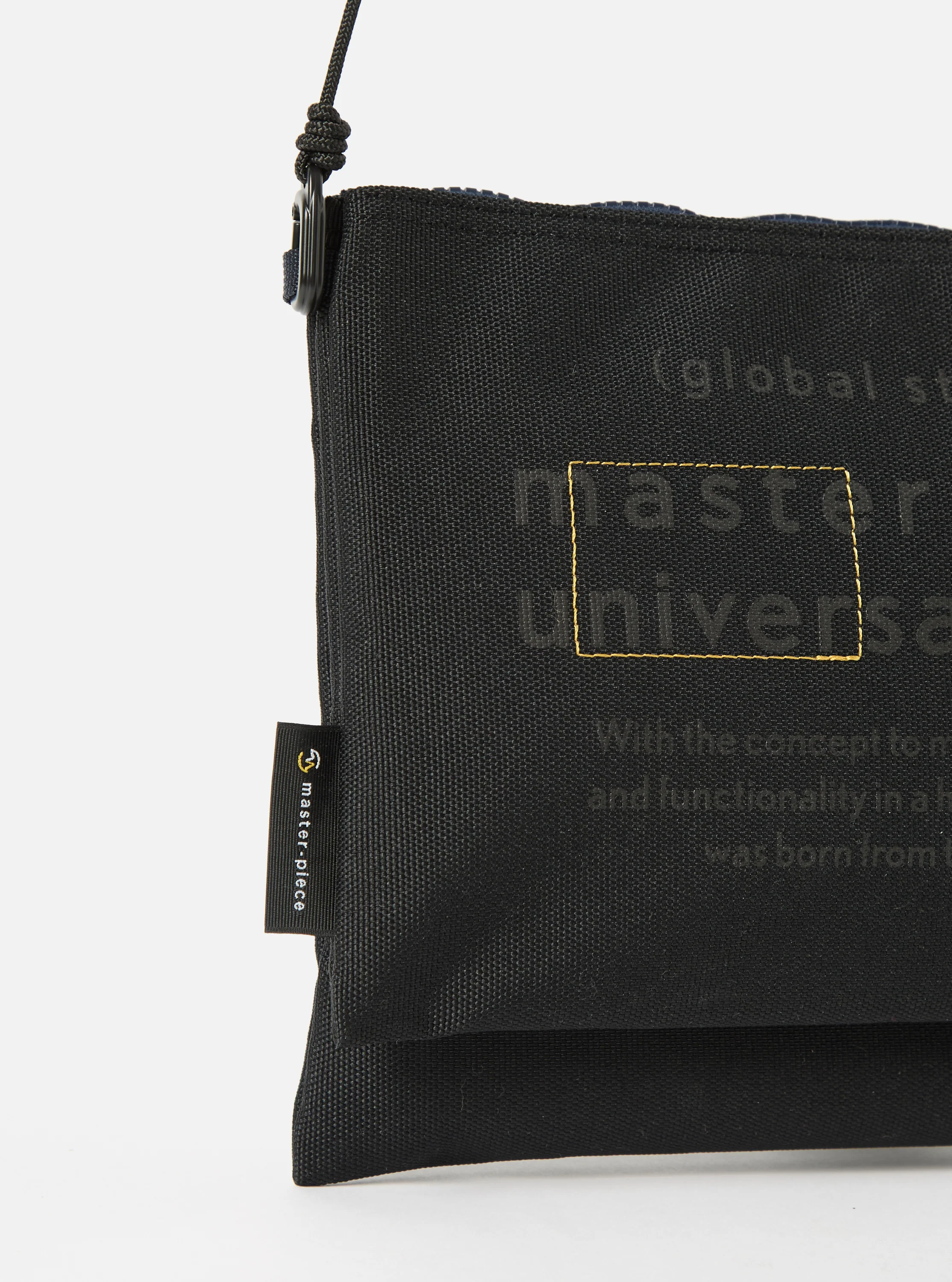 master-piece x Universal Works Black Recycled Tech Canvas Sacoche - Image 2