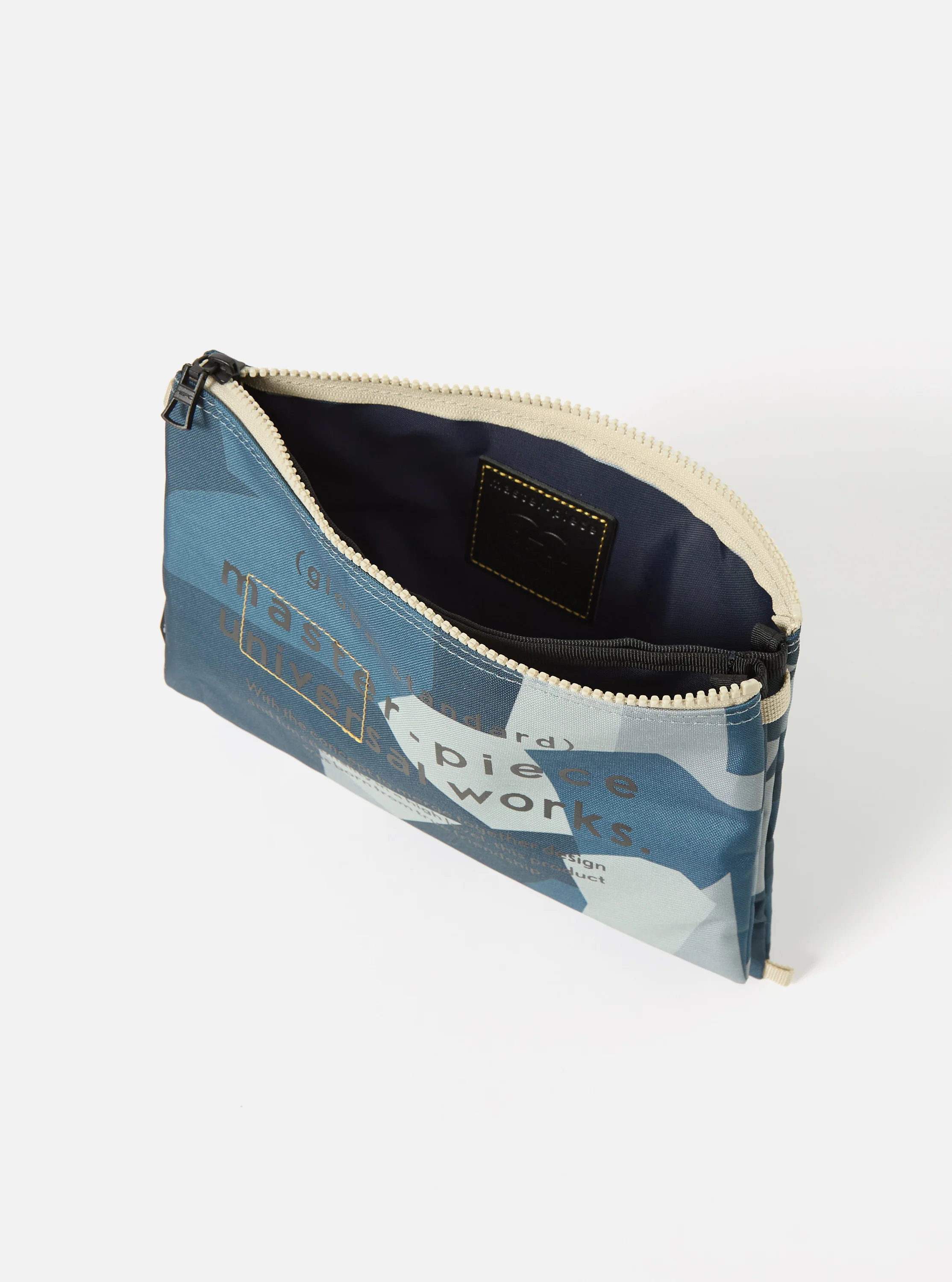 master-piece x Universal Works Blue Camo Recycled Tech Canvas Sacoche - Image 4