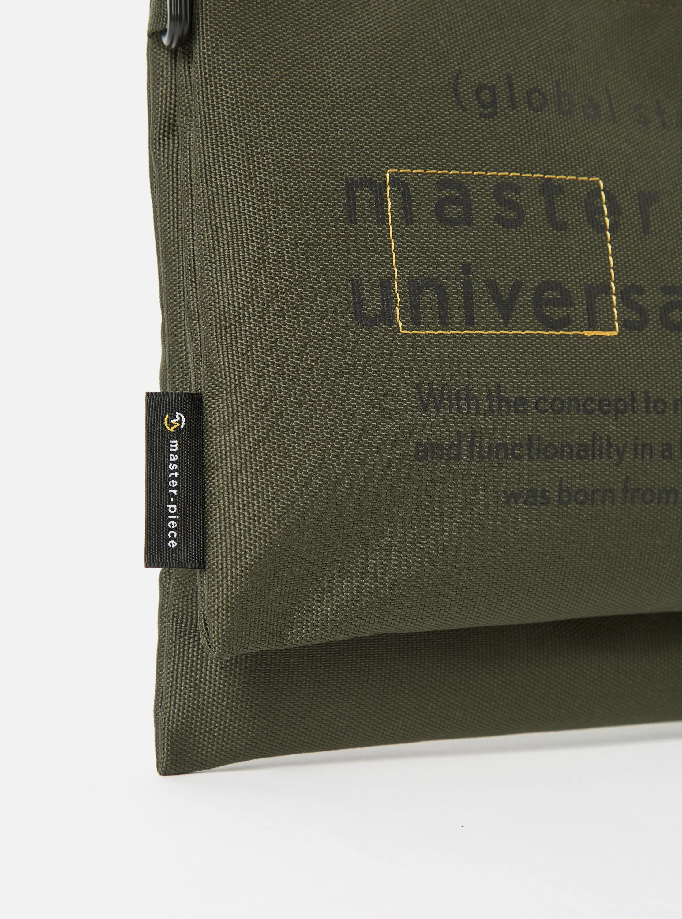 master-piece x Universal Works Olive Recycled Tech Canvas Sacoche - Image 2