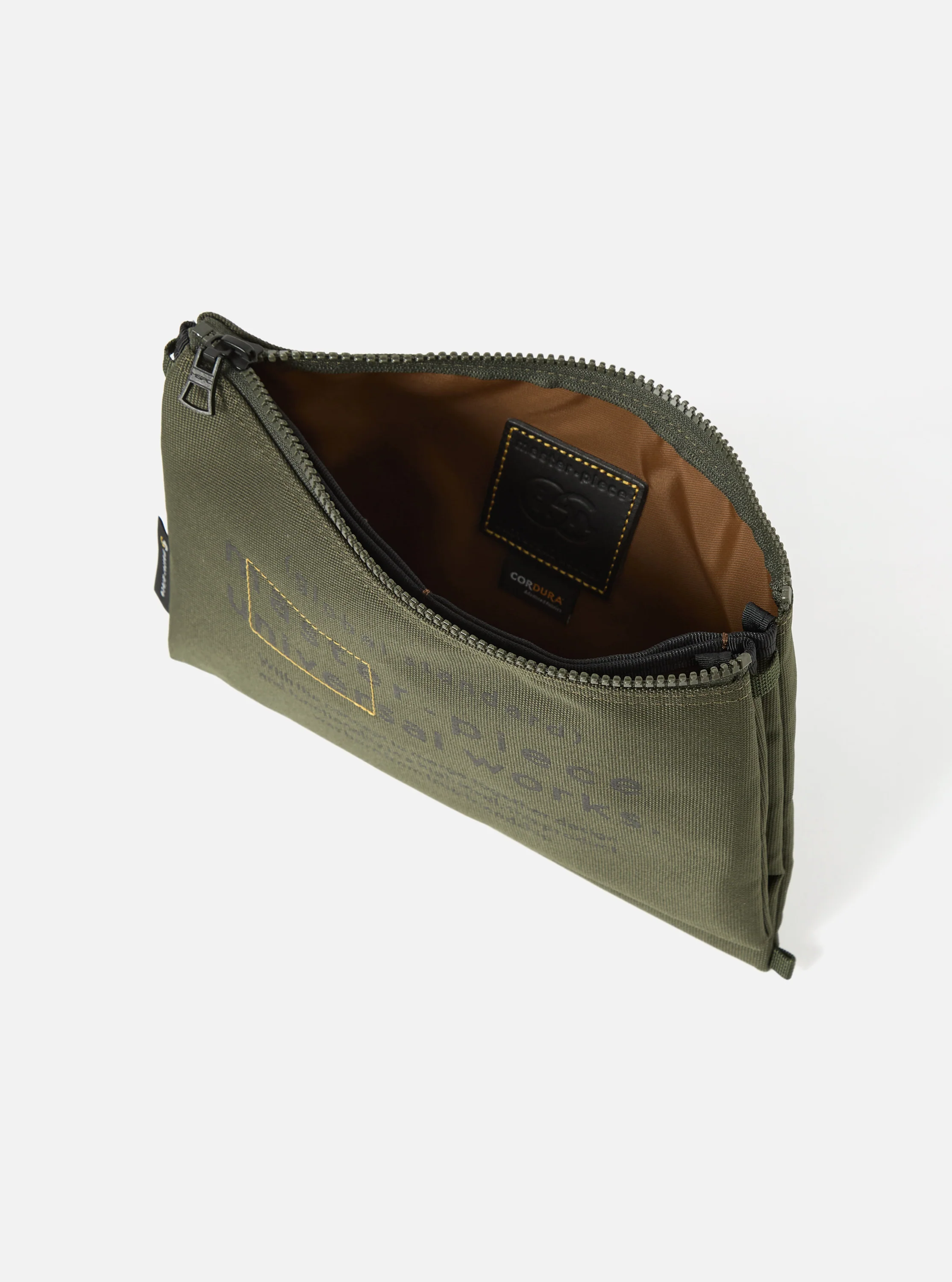 master-piece x Universal Works Olive Recycled Tech Canvas Sacoche - Image 4