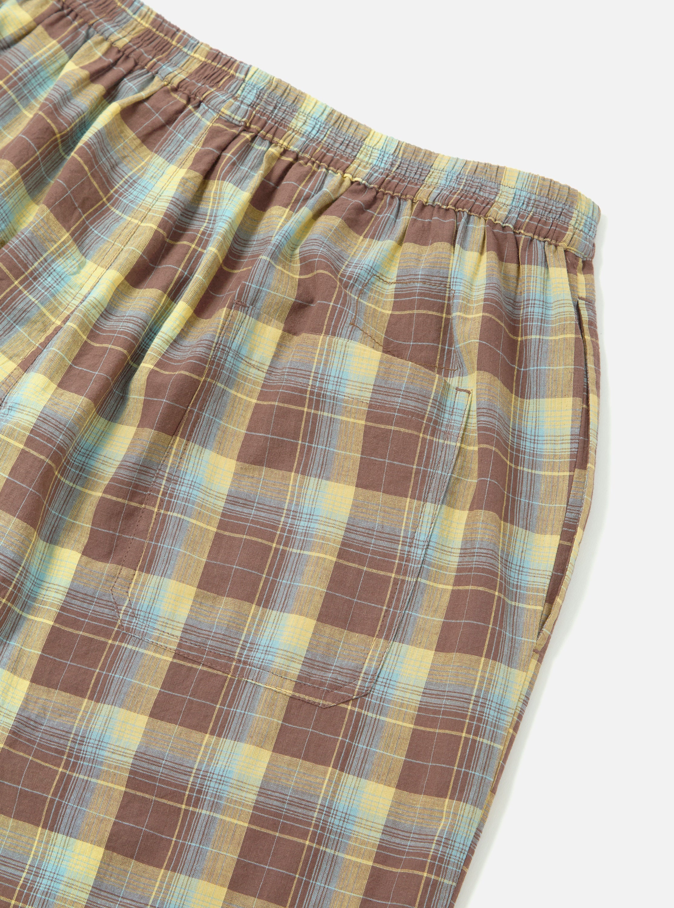 Yellow/Brown Check Short Pyjama Set - Image 10