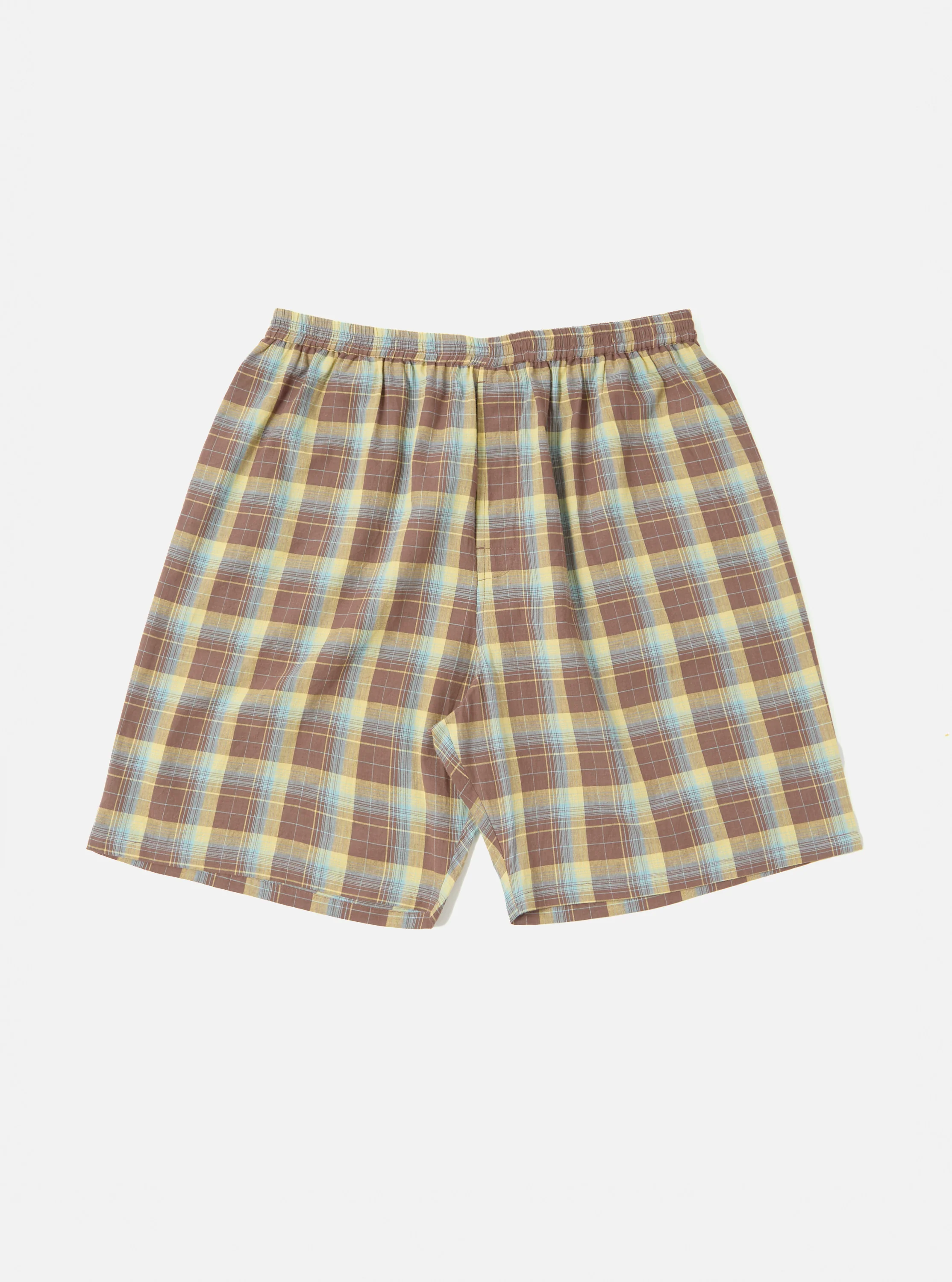 Yellow/Brown Check Short Pyjama Set - Image 7