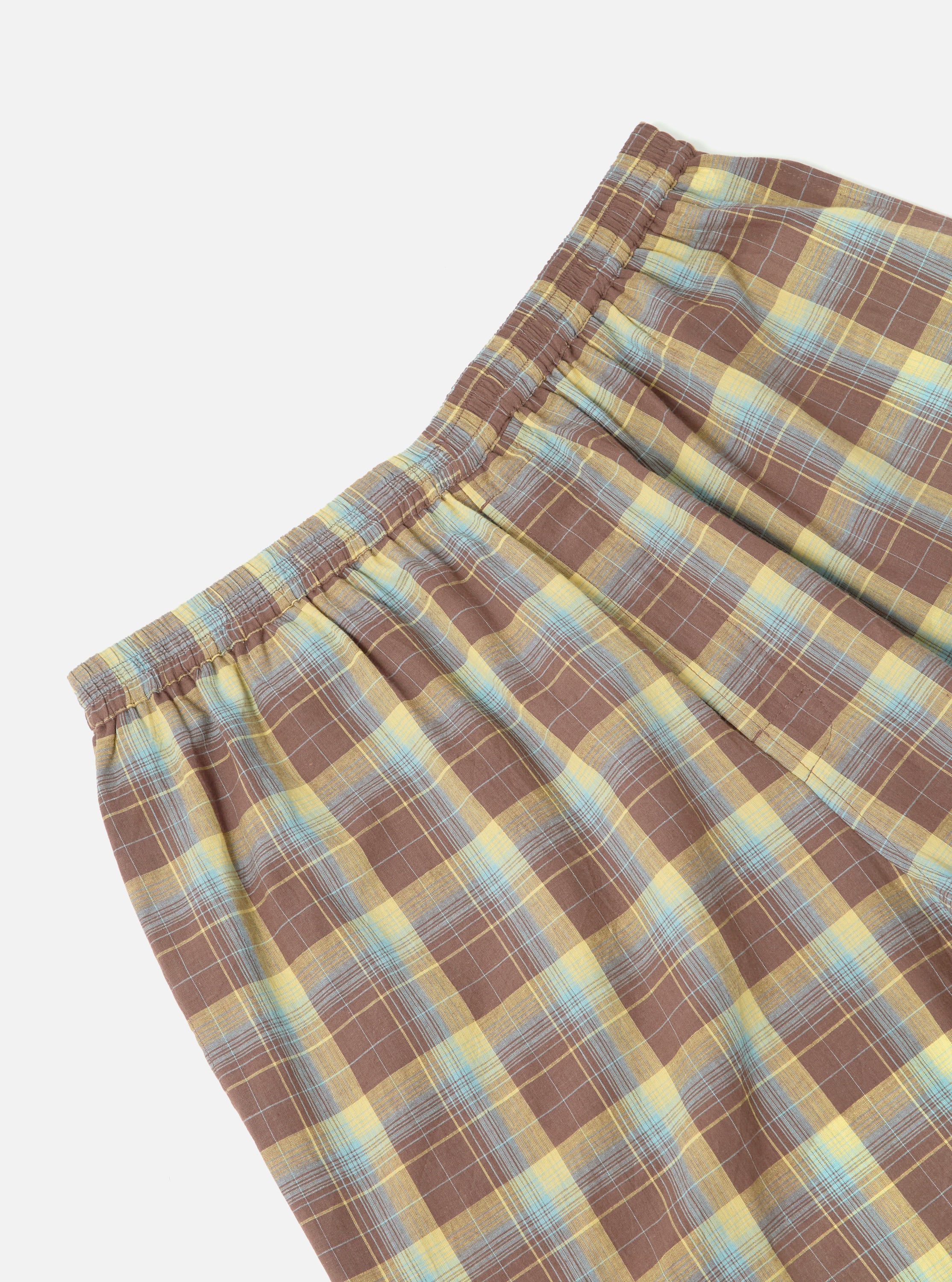 Yellow/Brown Check Short Pyjama Set - Image 9