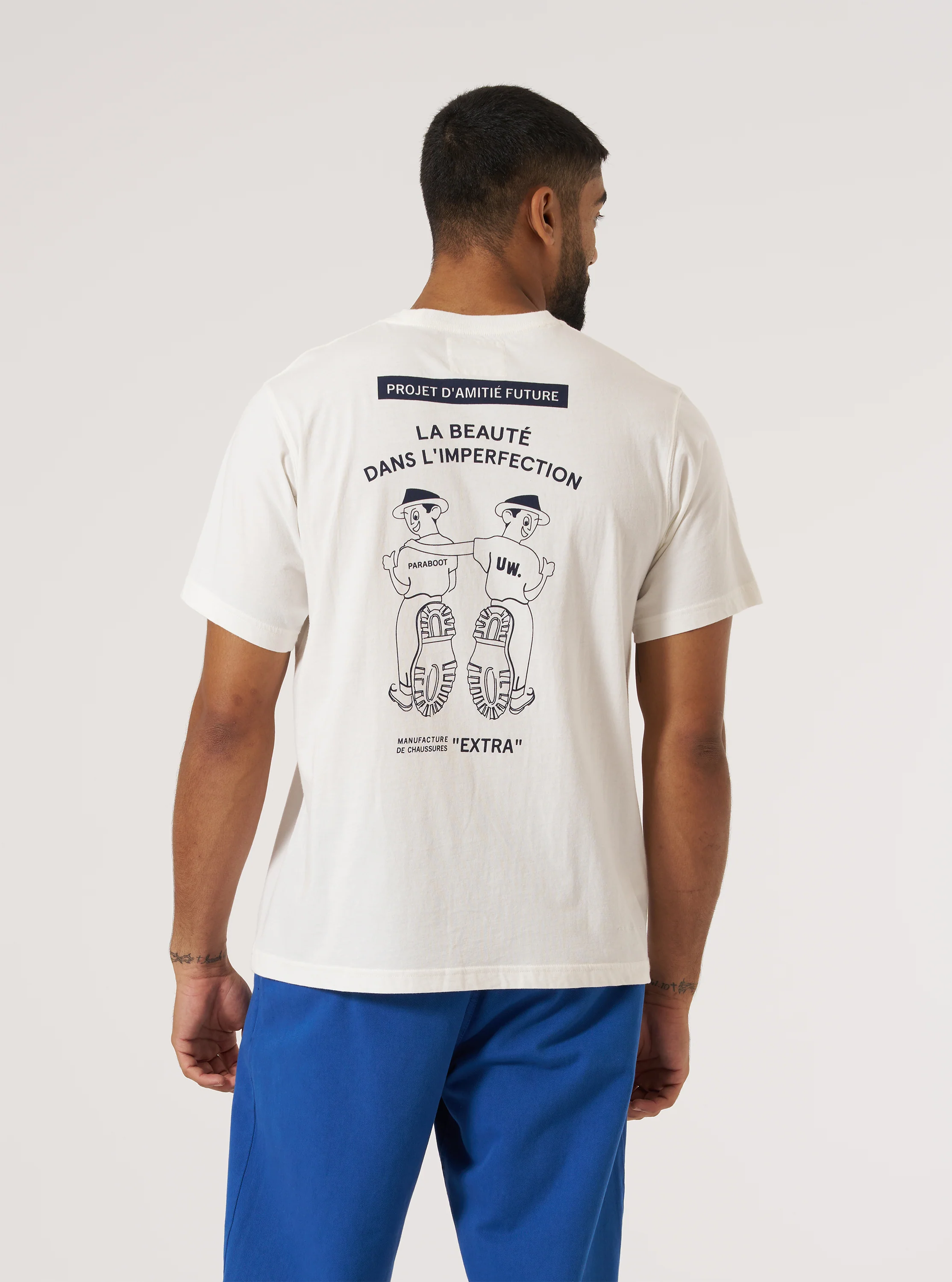 Paraboot x Universal Works Ecru Single Jersey Short Sleeve Tee - Image 3