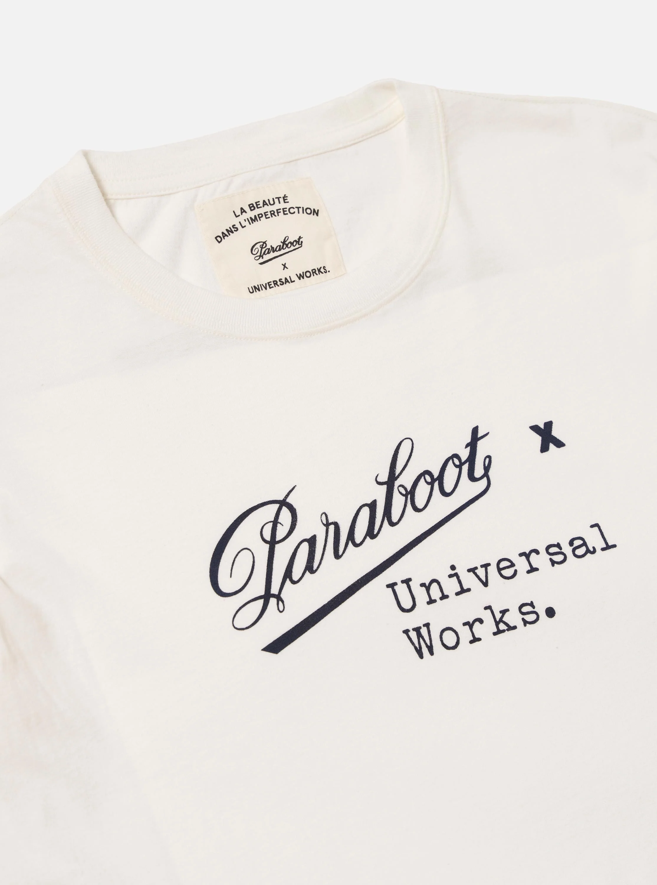 Paraboot x Universal Works Ecru Single Jersey Short Sleeve Tee - Image 7