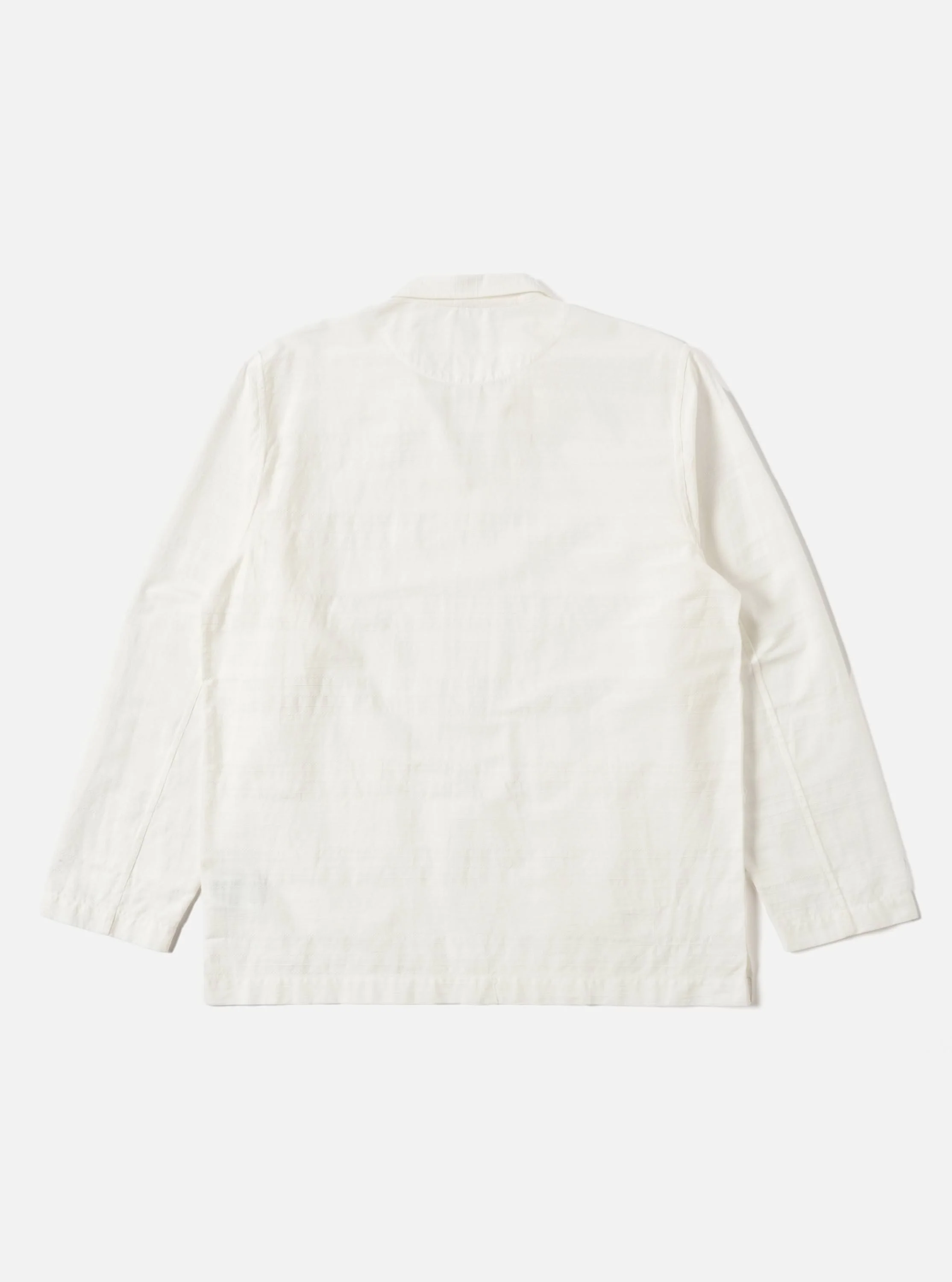 Ecru Deffe Self Stripe Smock Overshirt - Image 4
