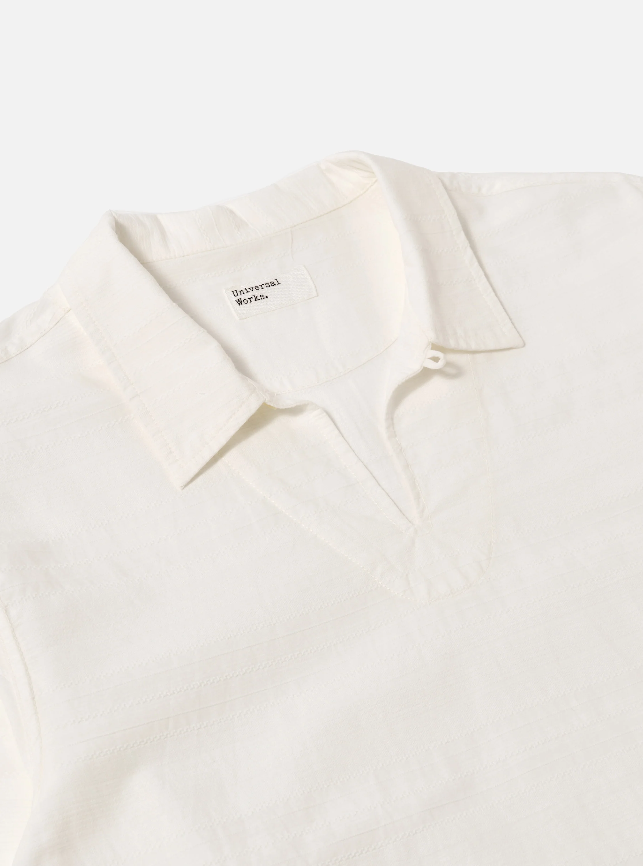 Ecru Deffe Self Stripe Smock Overshirt - Image 5