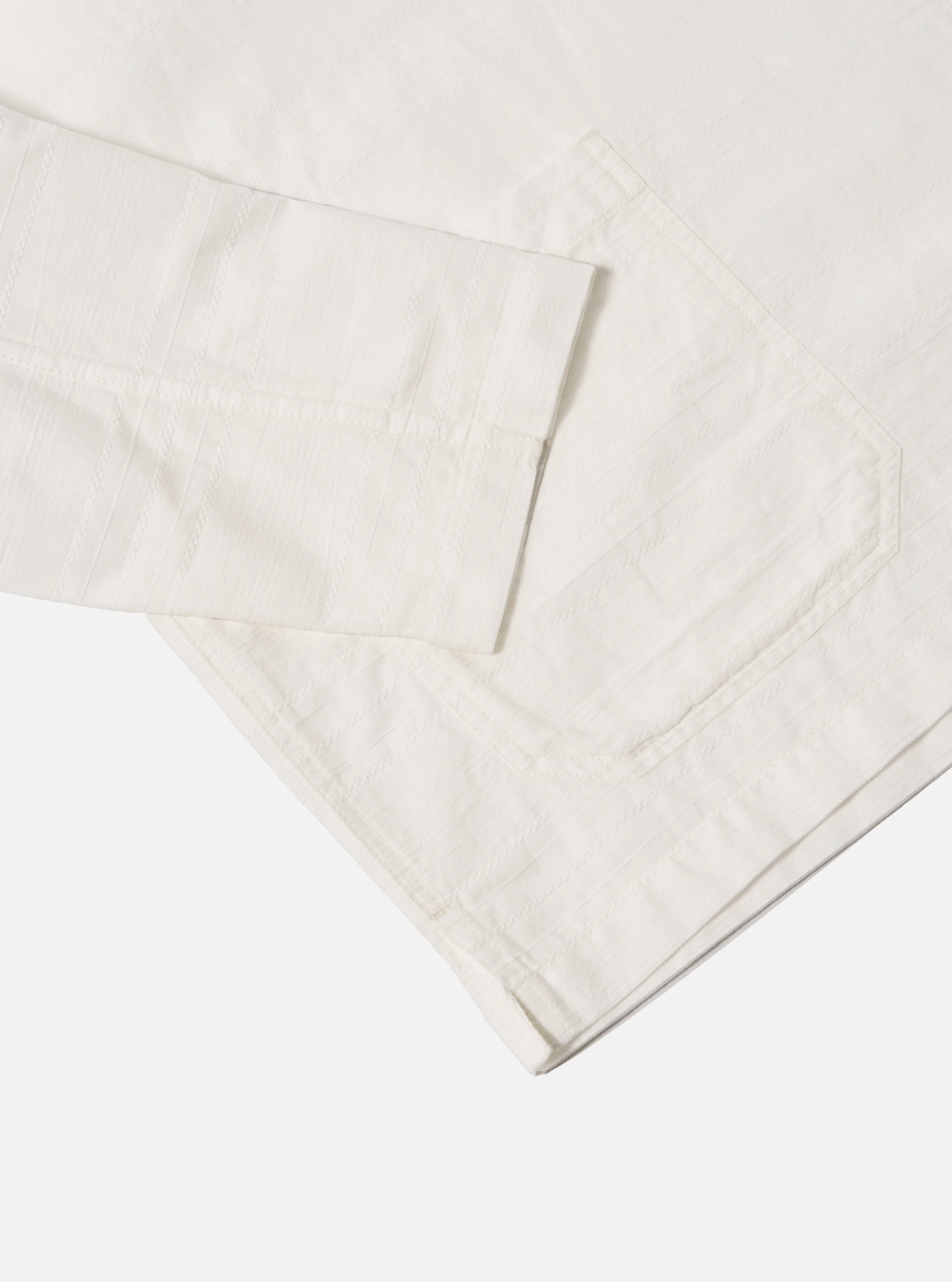 Ecru Deffe Self Stripe Smock Overshirt - Image 6