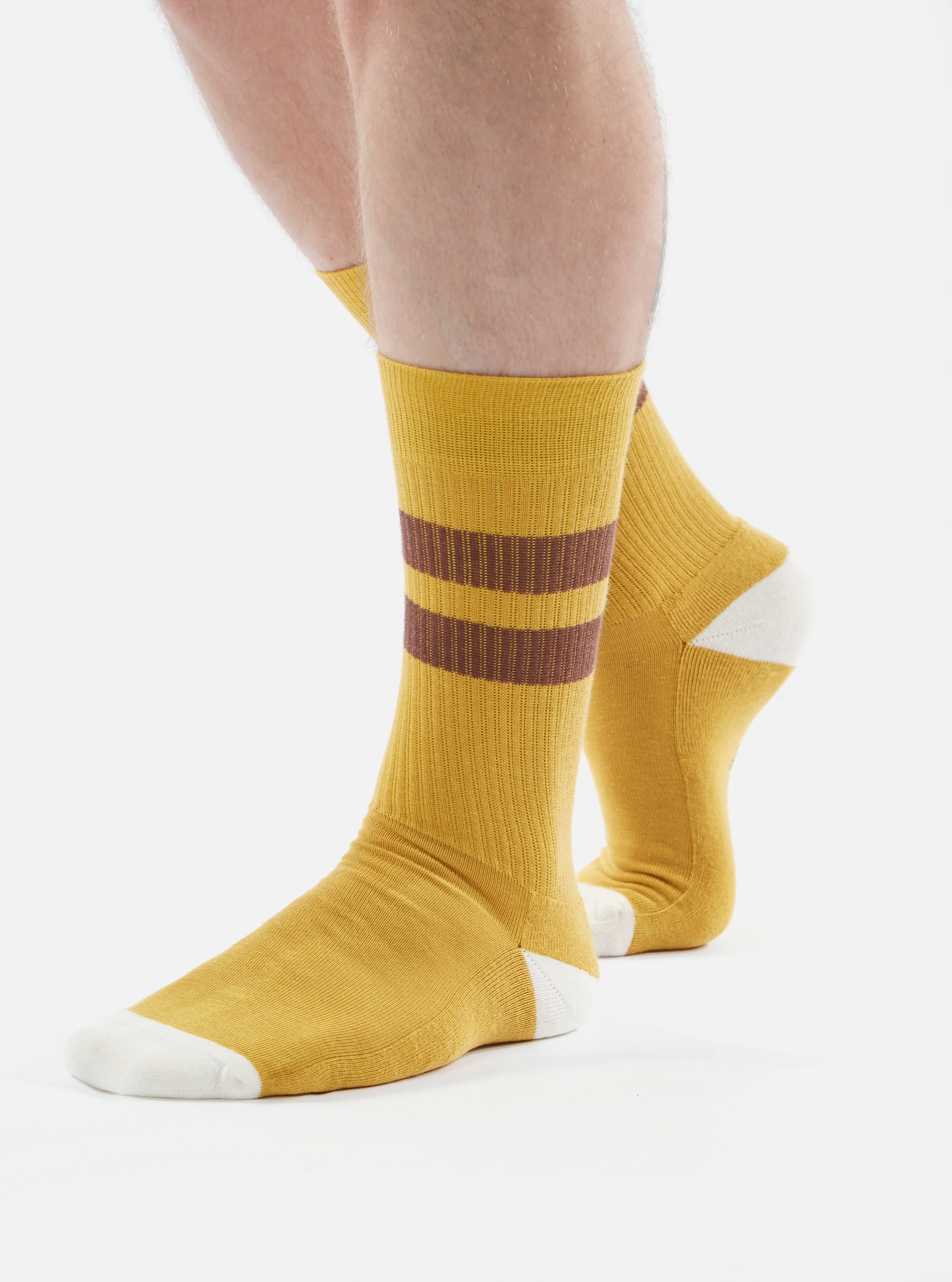 Yellow/Raisin Cotton Rib Sport Sock - Image 3