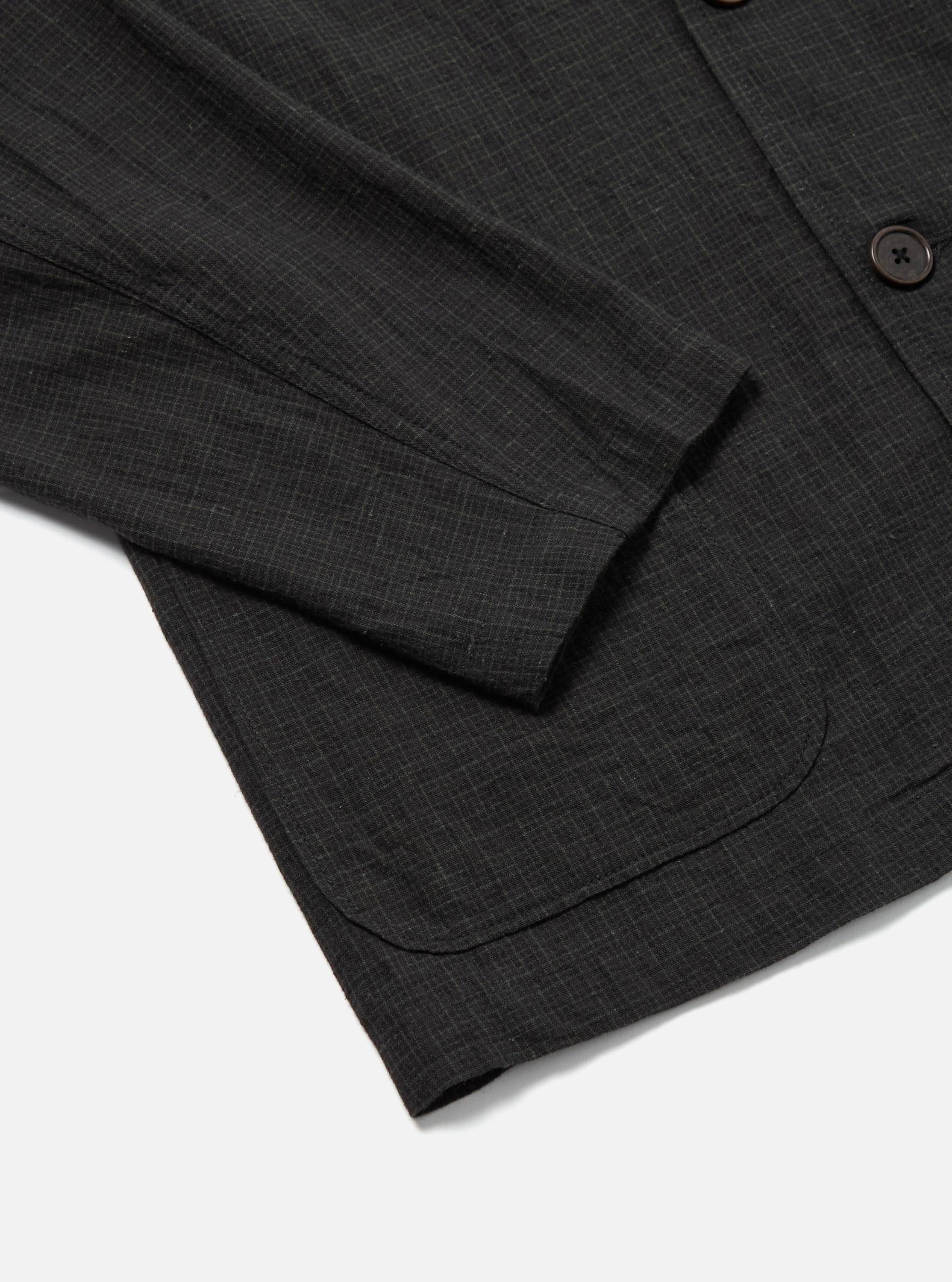 Charcoal Fine Linen Mix Three Button Jacket - Image 7