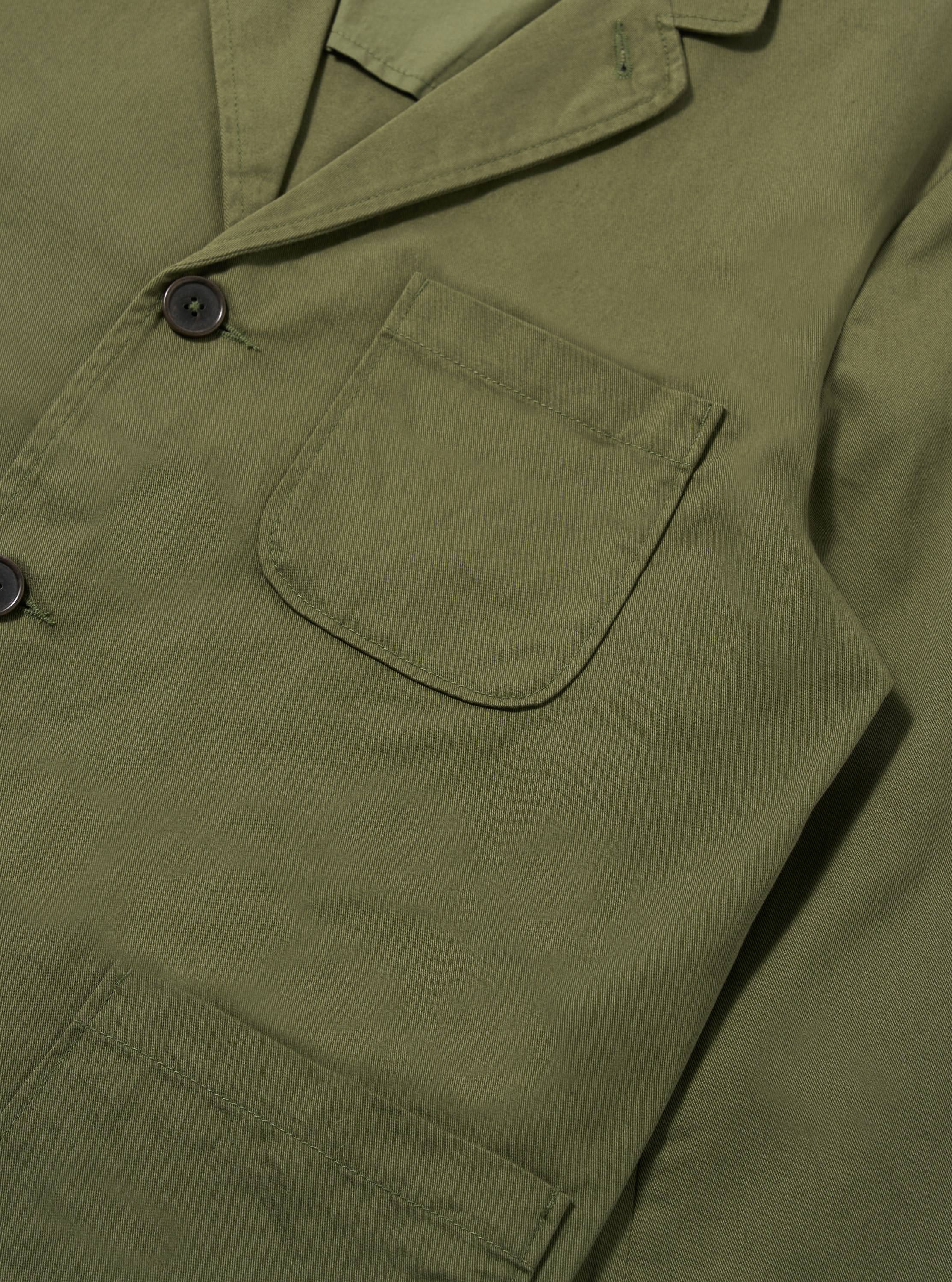 Light Olive Twill Three Button Jacket - Image 5