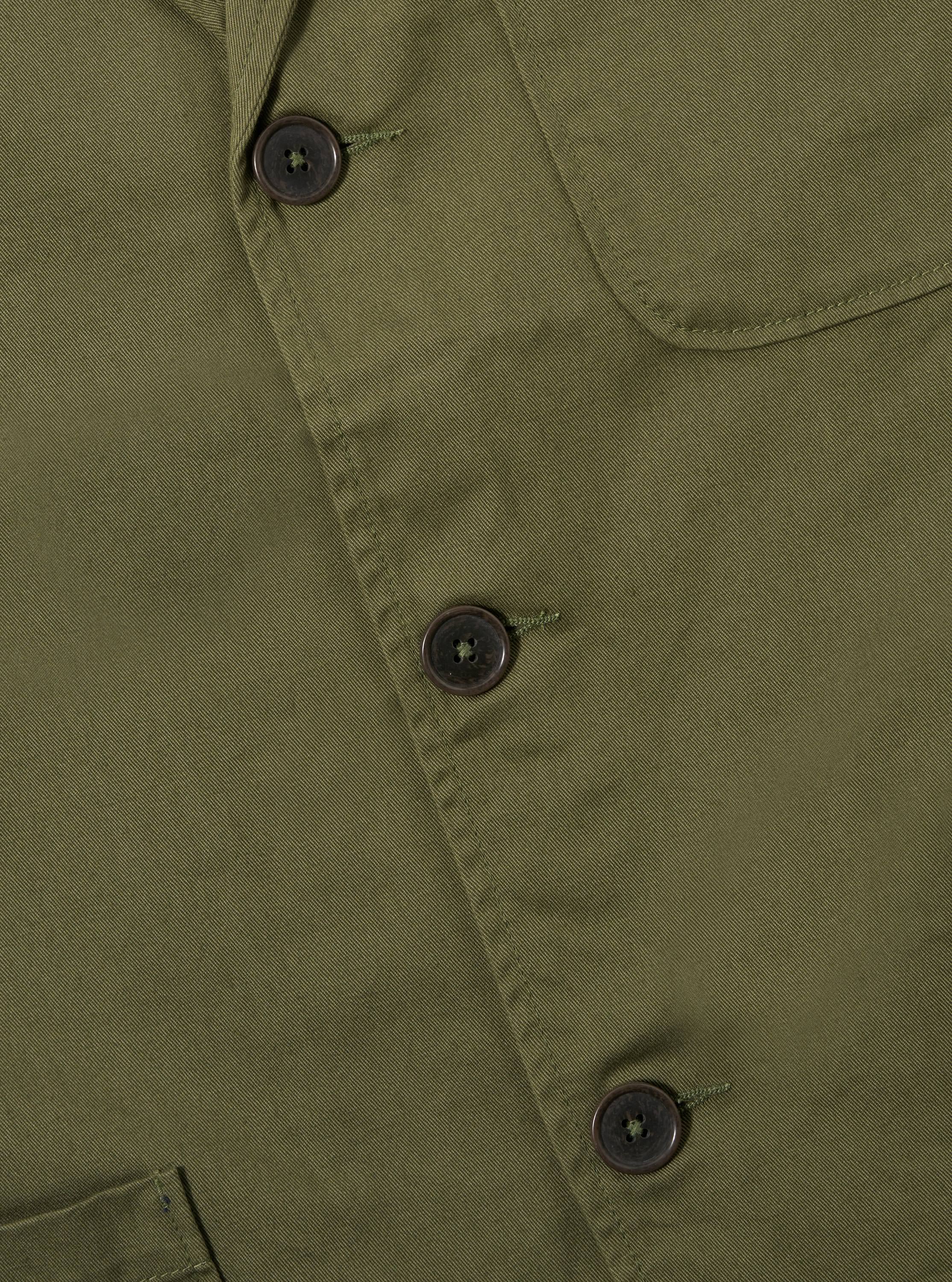 Light Olive Twill Three Button Jacket - Image 6