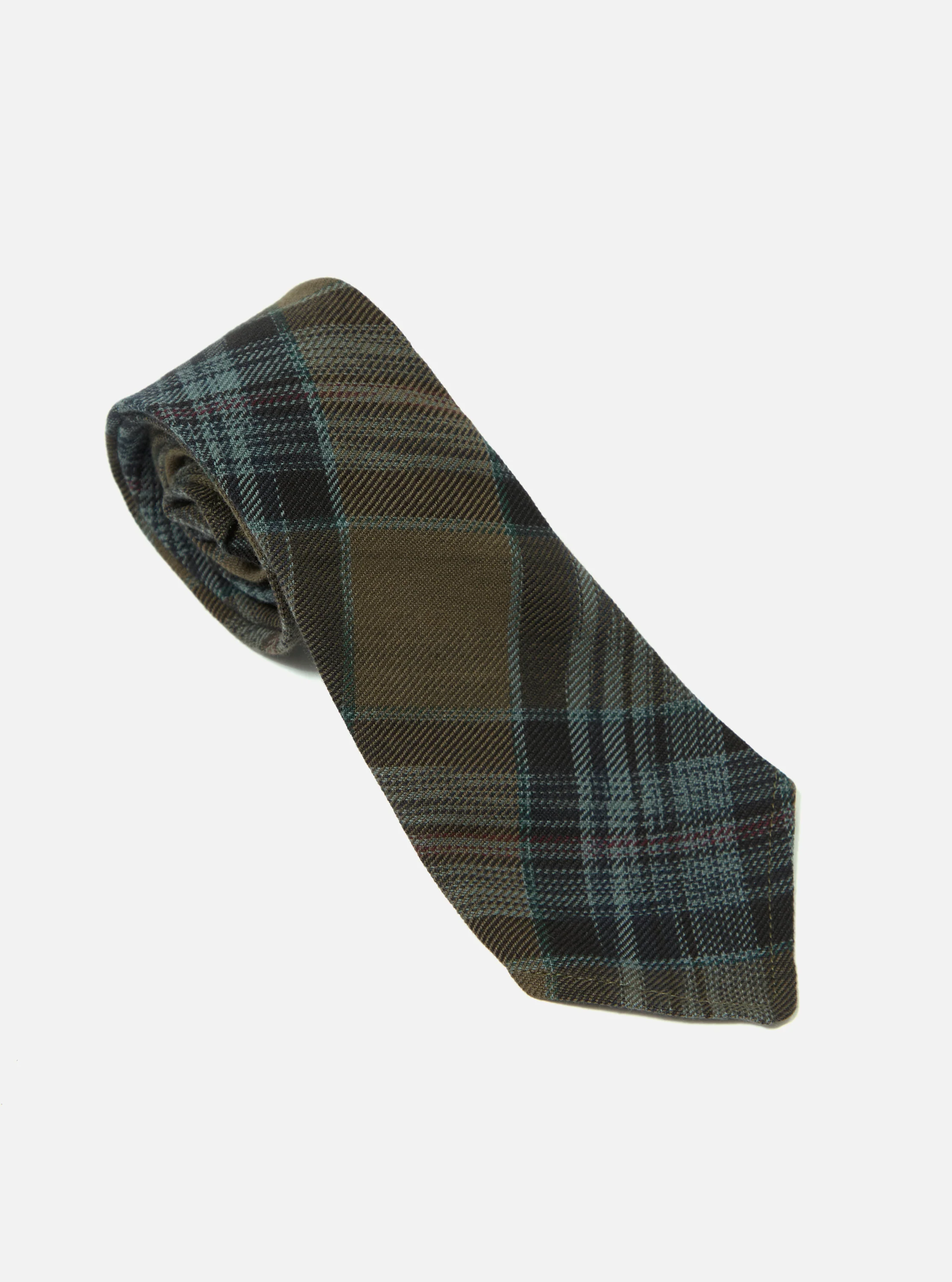 Brown/Charcoal Ikat Twill Check Tie - Image 2