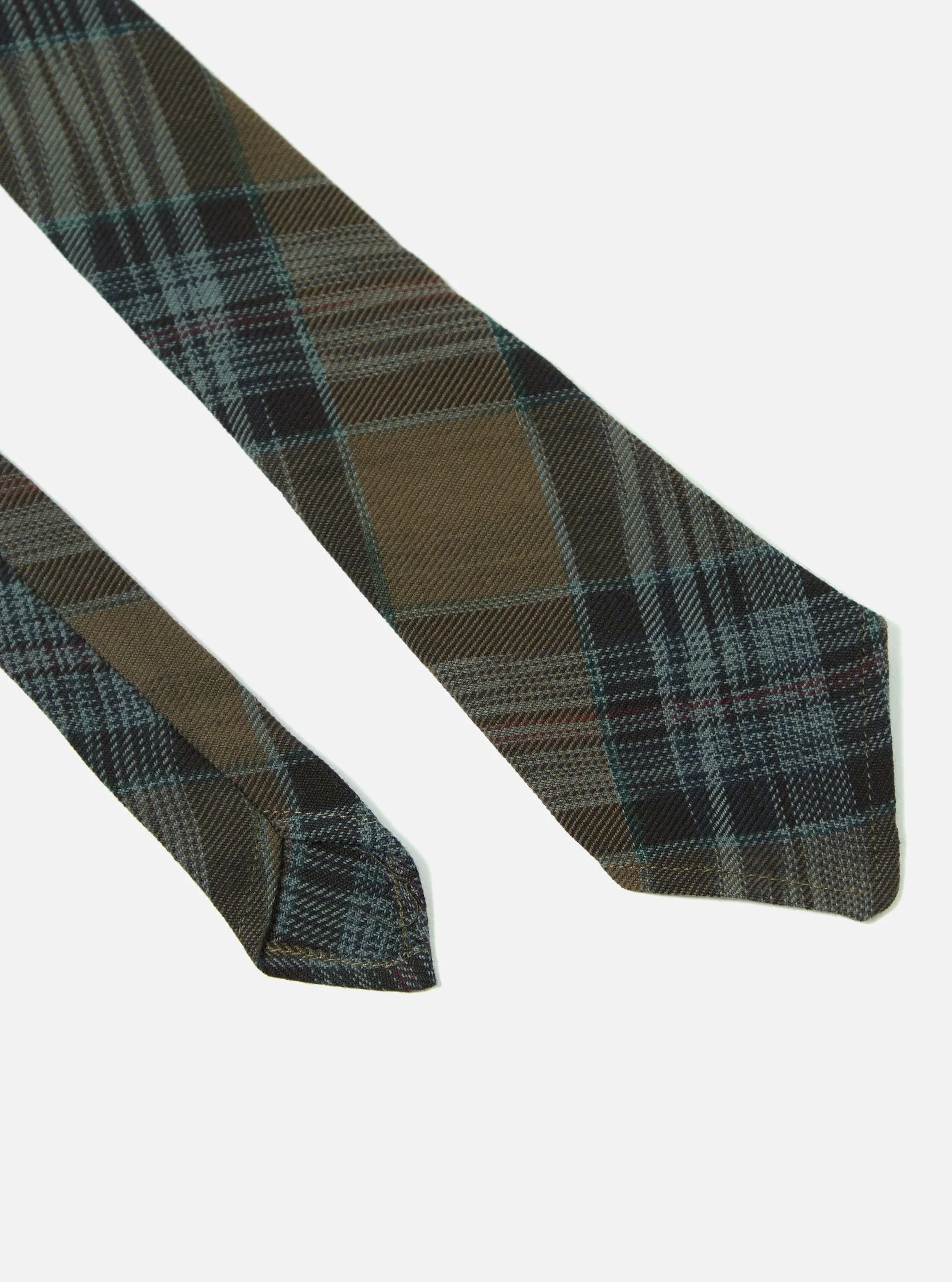 Brown/Charcoal Ikat Twill Check Tie - Image 3