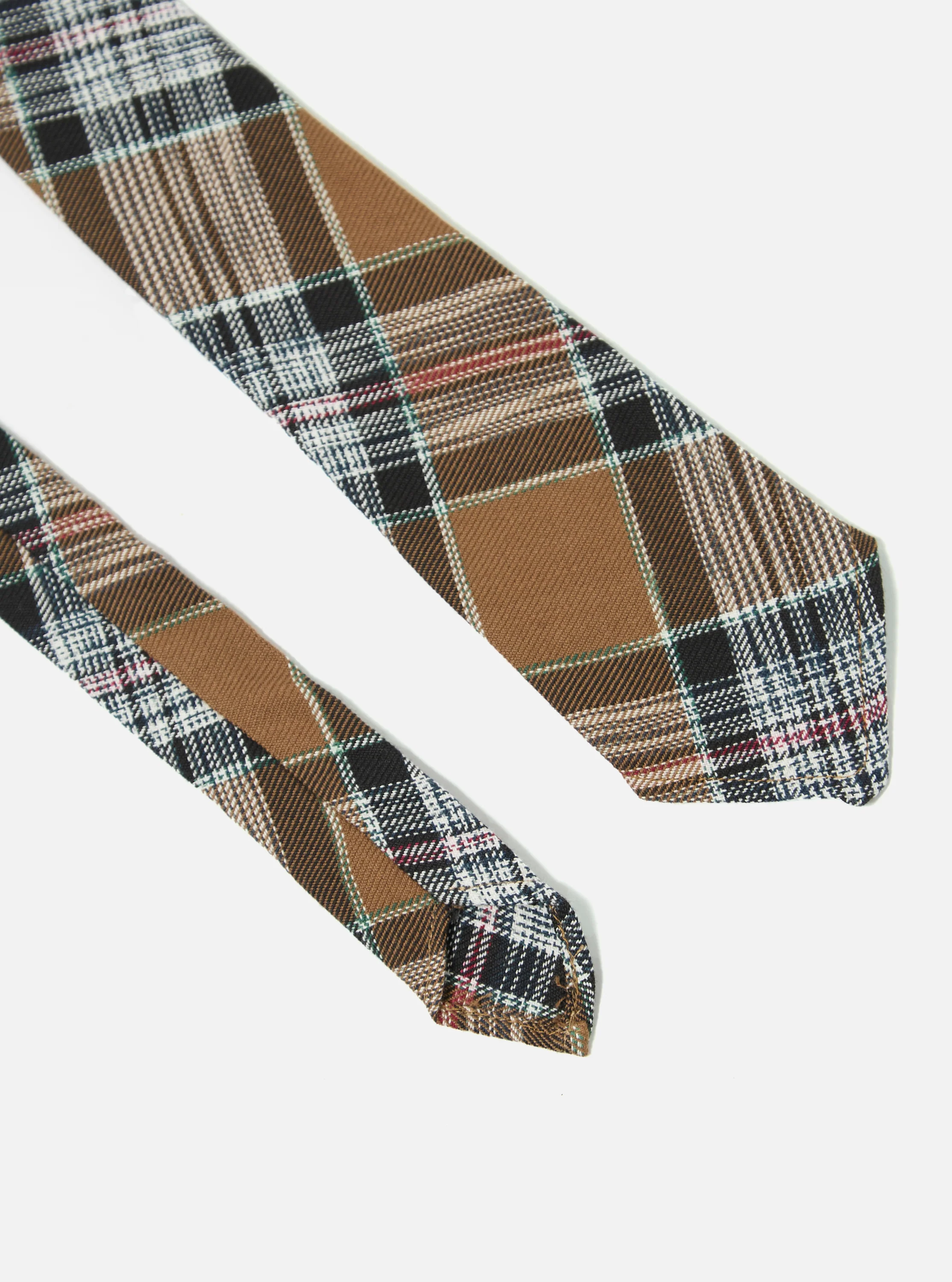 Brown Ikat Twill Check Tie - Image 3