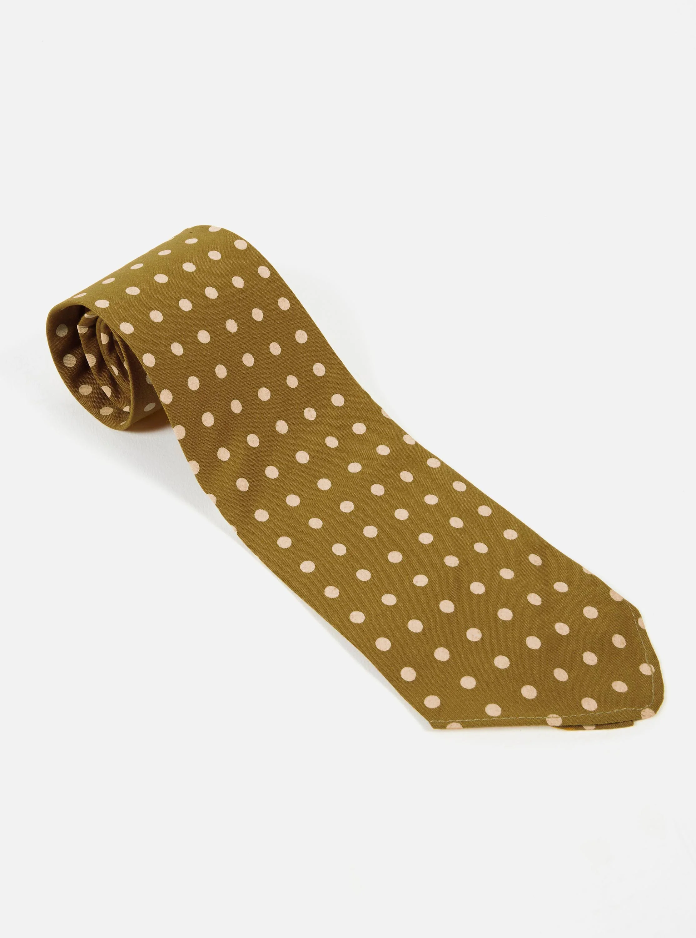 Mustard Dot Print Tie - Image 2