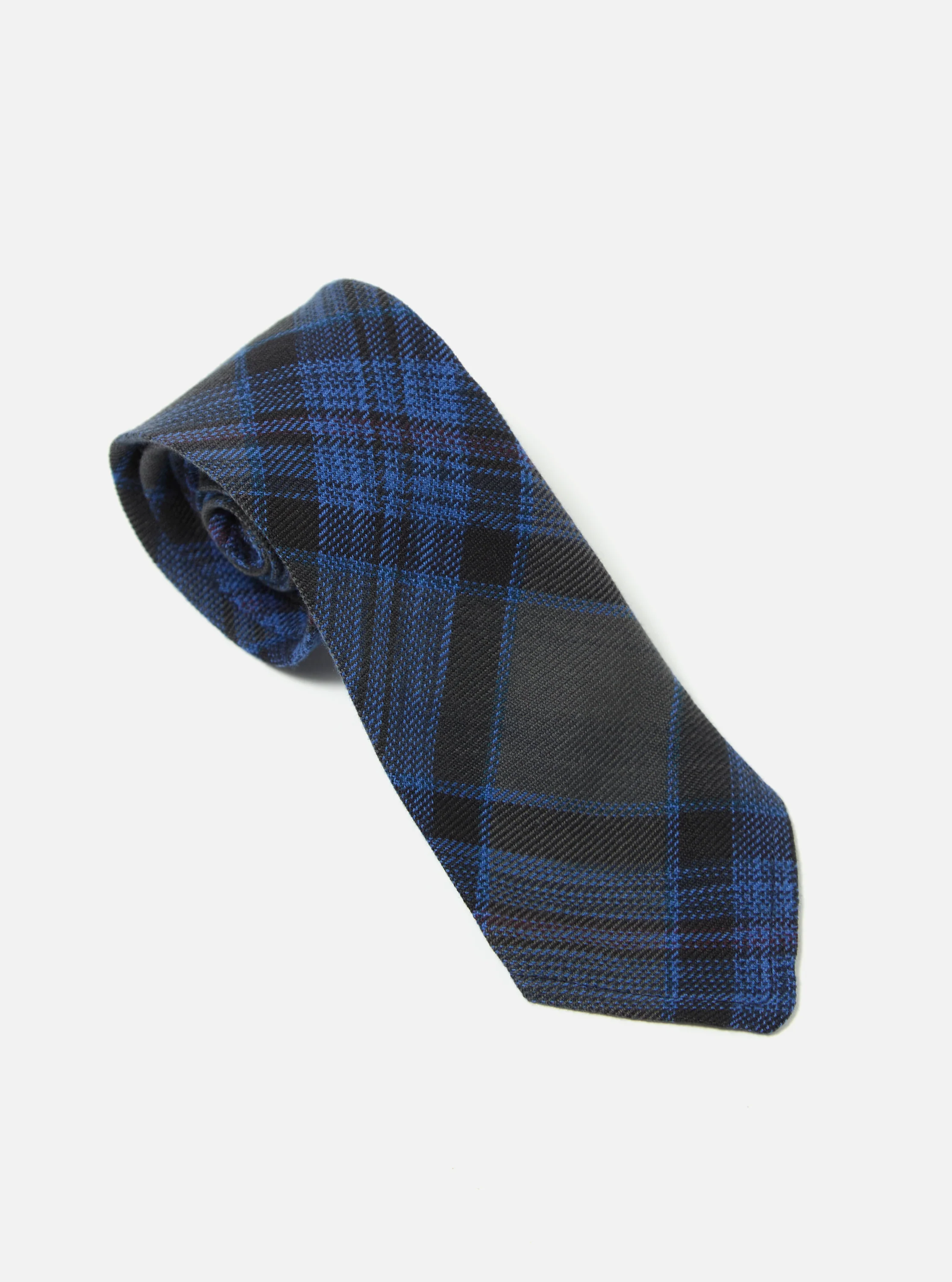 Navy Ikat Twill Check Tie - Image 2